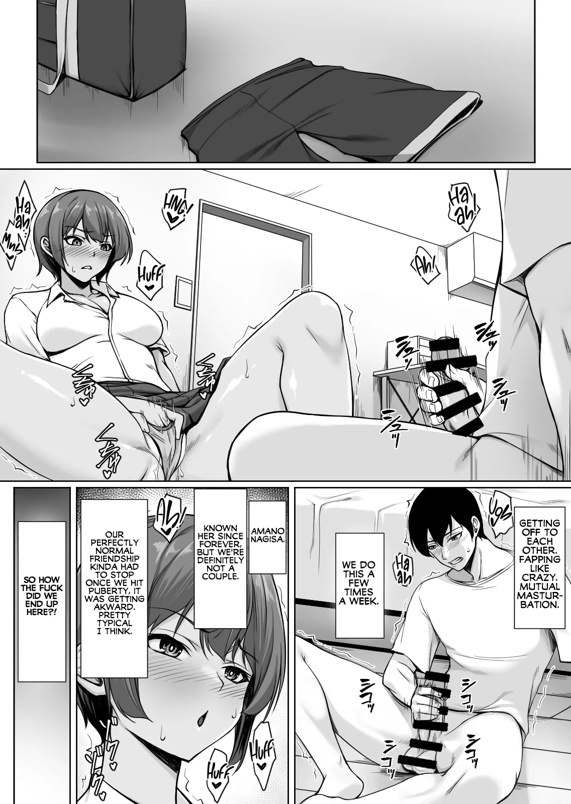 [Yuuriko] Sougo Onanii de Osananajimi wa Itsumo Iku! ~Kore Ijou Iku to Tomaranai yo?~ | My Childhood Friend Loves It When We Jerk Off Together! But What Will Happen If We Keep Going!? [English] [KM_42] Bildnummer 6
