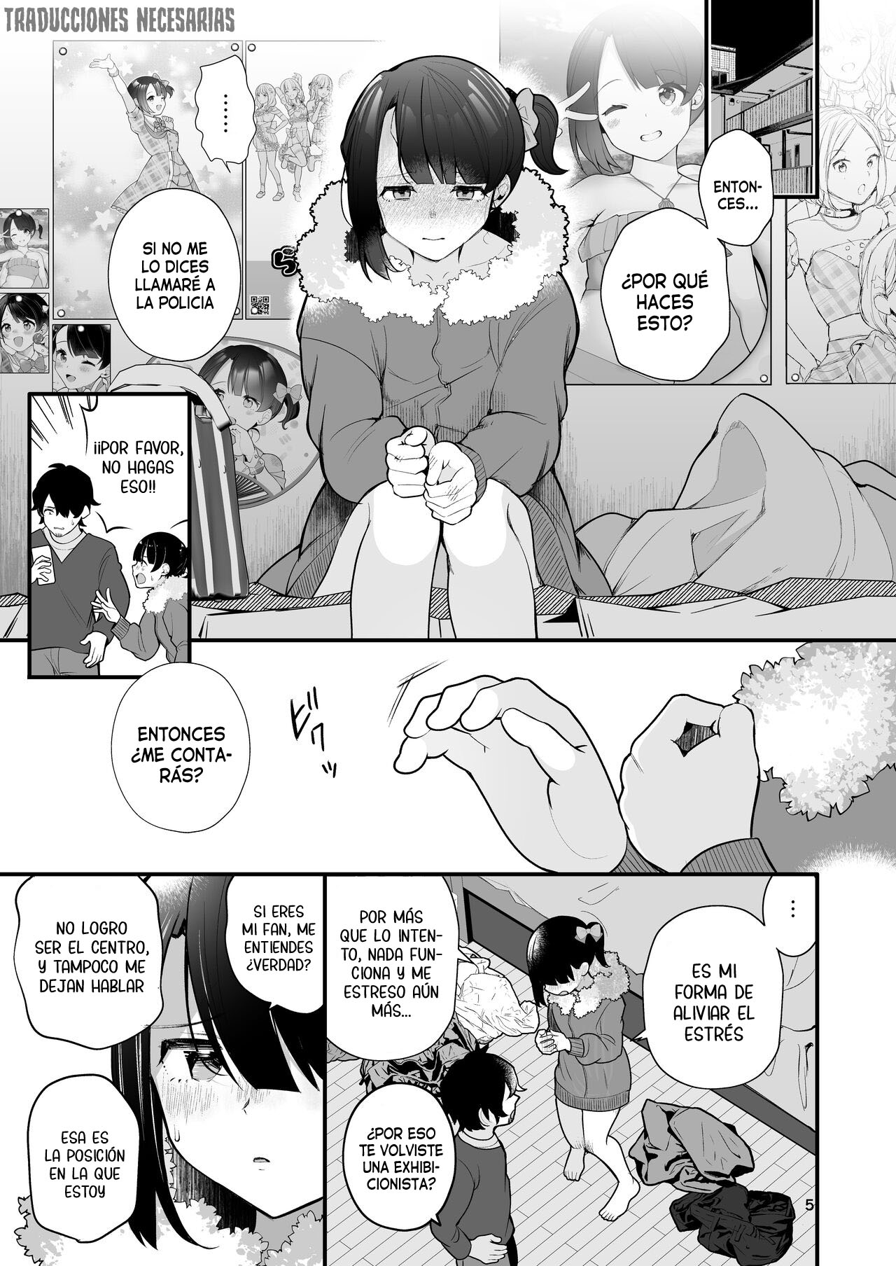 [Agenasu (Kari) (Nagase Tooru)] Oshi no Idol ga Roshutsukyou datta Ken. | Mi idol favorita terminó siendo una exhibicionista [Spanish] [Traducciones Necesarias] [Digital] image number 6