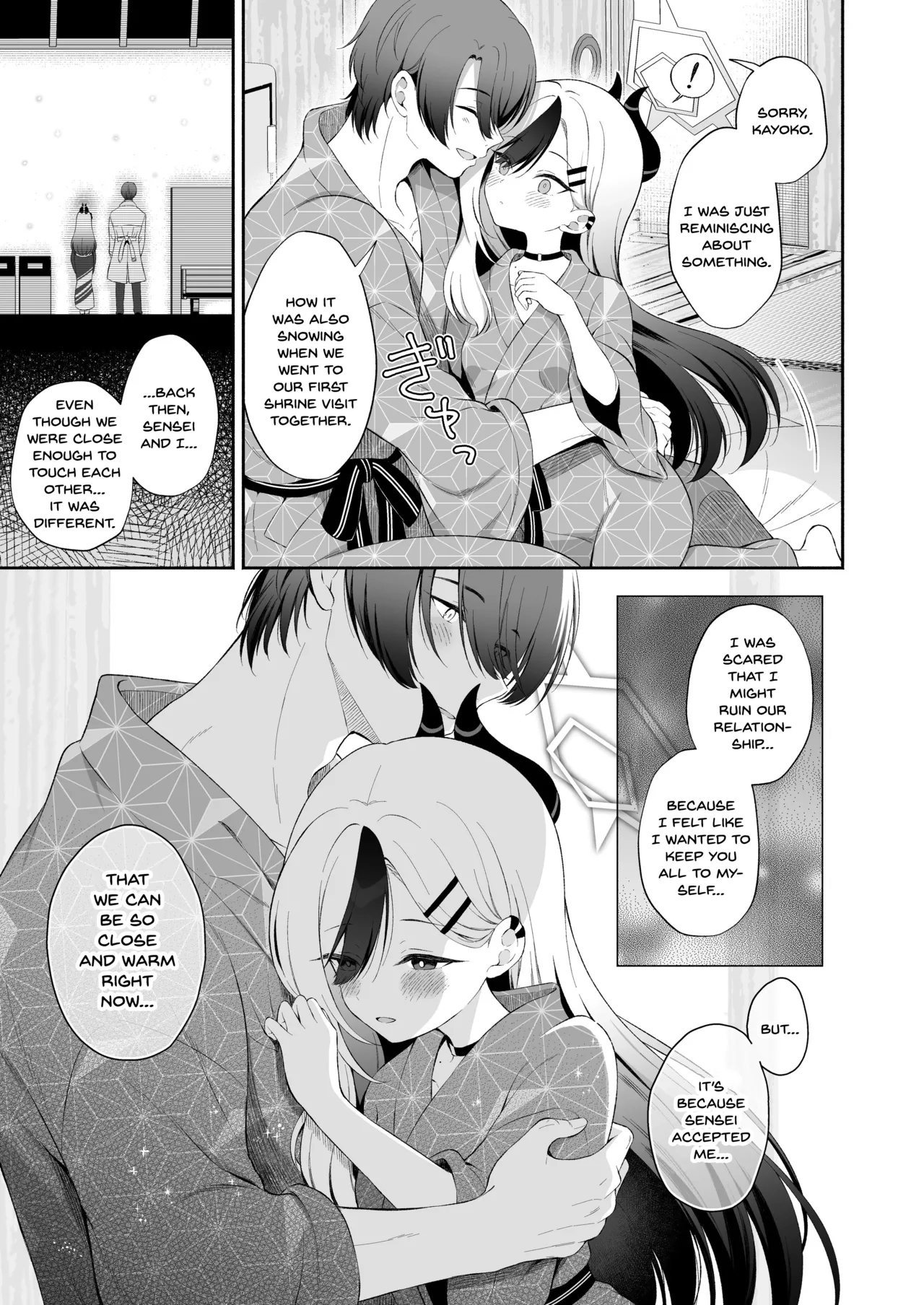 Pandagaippiki. (Komi Zumiko)] Onsen Kayoko to Amatoro Ecchi + Kayoko to Sensei ga Onamiseshiau Ohanashi (Blue Archive) [English] [Digital] image number 5