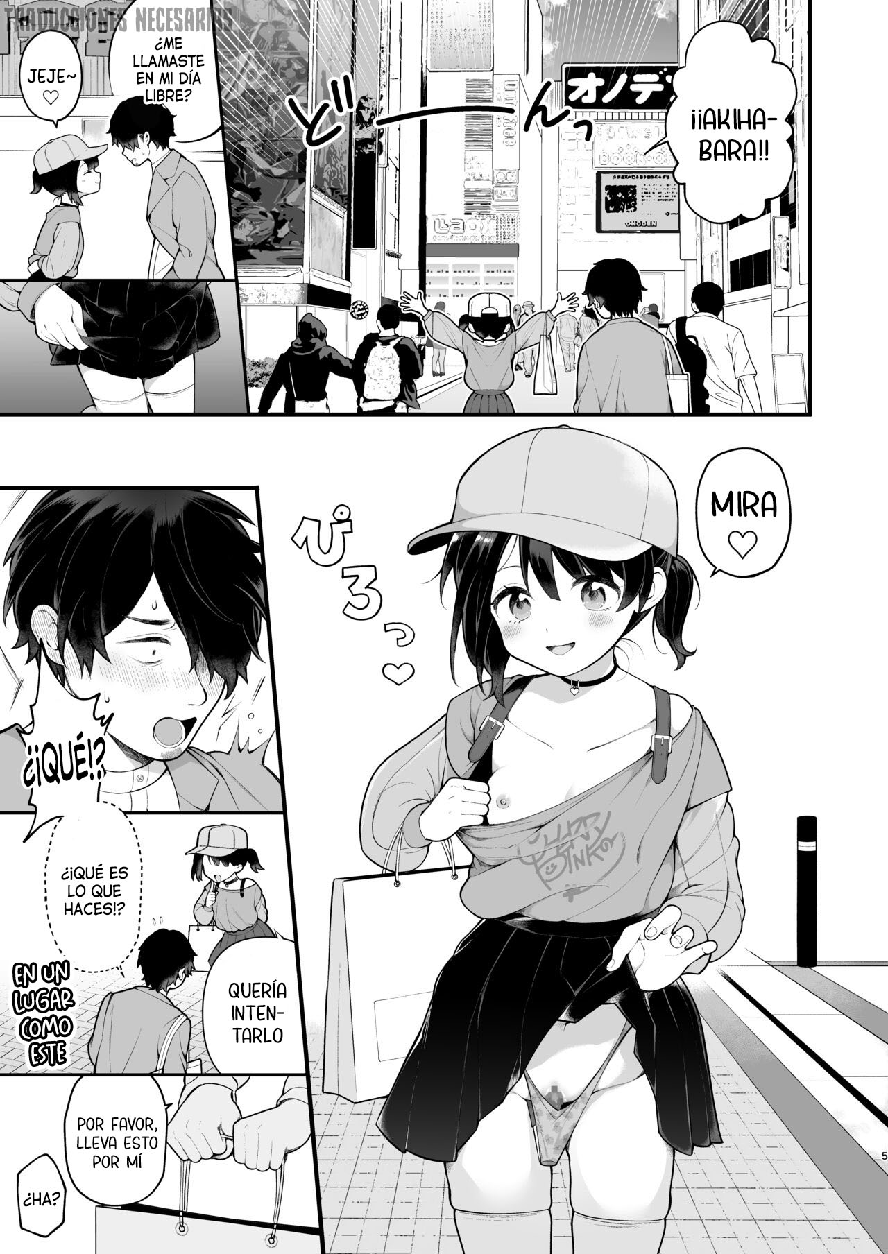 [Agenasu (Kari) (Nagase Tooru)] Oshi no Idol ga Roshutsukyou datta Ken. Akihabara Date Hen | Mi idol favorita terminó siendo una exhibicionista. Cita en Akihabara [Spanish] [Traducciones Necesarias] 이미지 번호 7