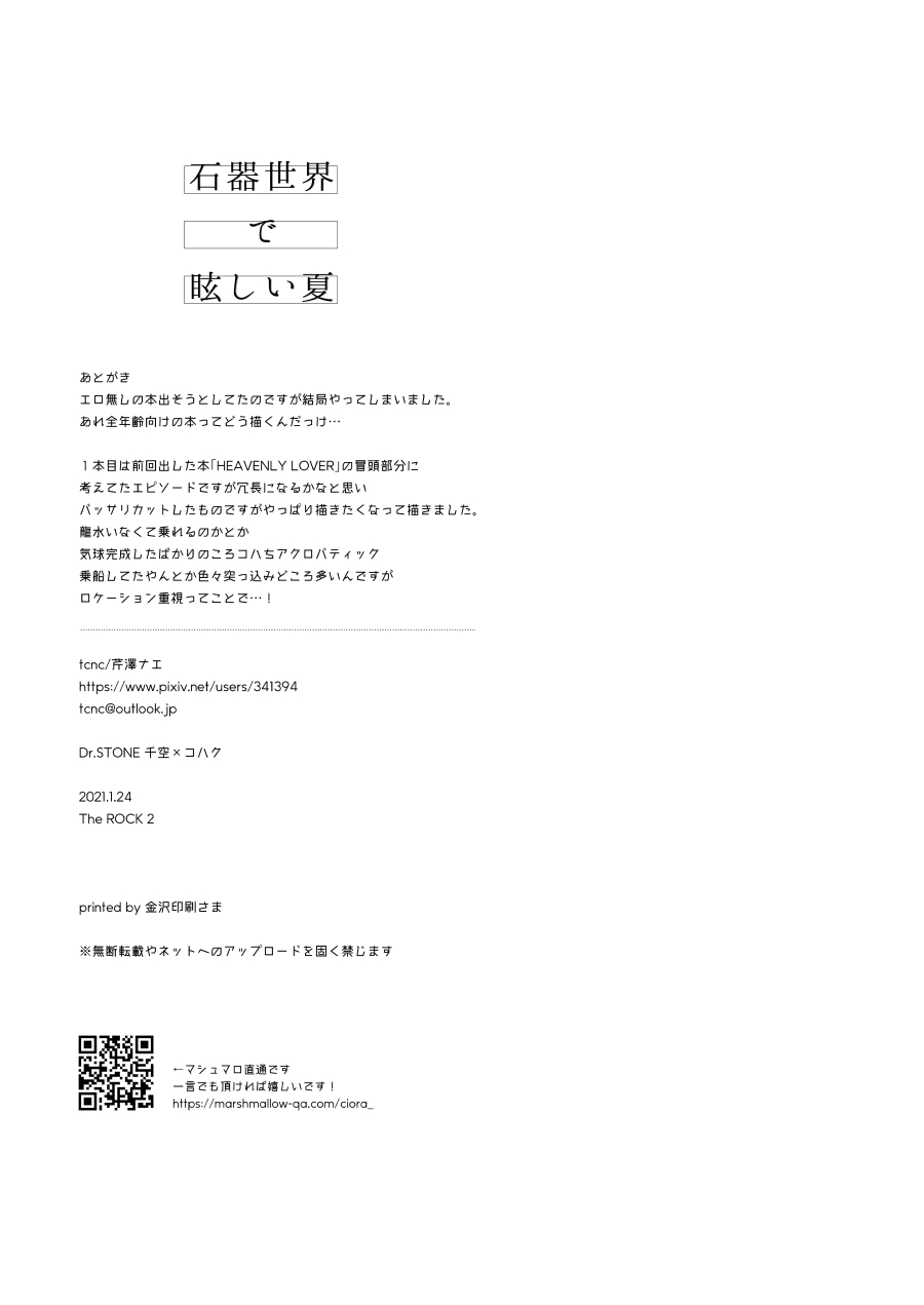 [tcnc (Serizawa Nae)] Sekki Sekai de Mabushii Natsu (Dr. STONE) [Digital] image number 12