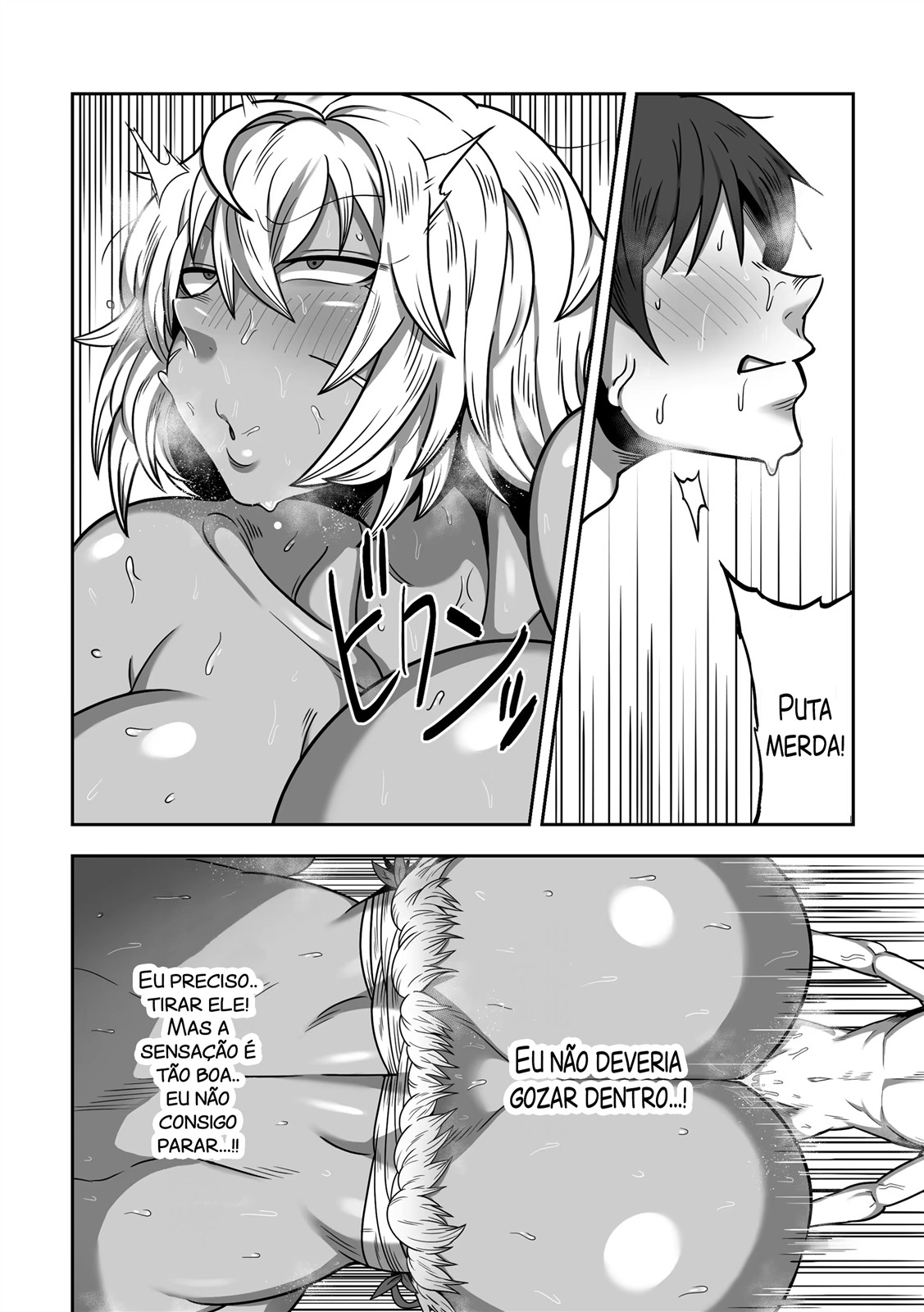 [Cranky-ya (Cranky)] Mujintou de Dekashiri Muchimuchi Amazon-san to Asedaku SEX | Sexo quente e suado com uma amazona gostosa de bunda grande em uma ilha deserta [Portuguese-BR] 图片编号 31