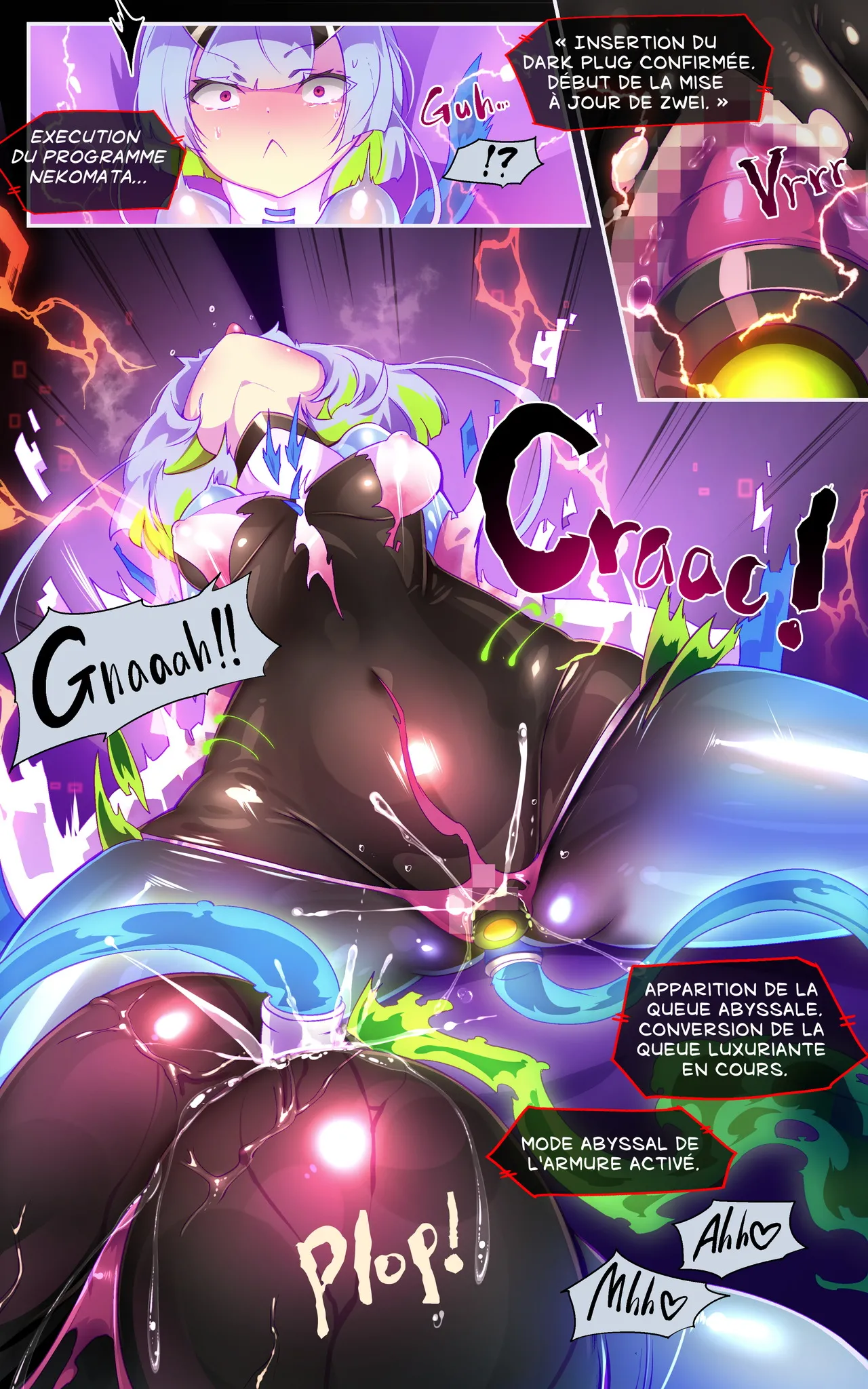 [Yaseuma Lo-Ru (Netsuki no Yoto, Bungo Meibutsu Dangojiru Teishoku)] Majime na Tensei Nyotaika Android ga Kairaku-zeme no Hate ni Bakunyuu Akuochi Suru Manga ~Purikketsuana Zwei~ [French] image number 12