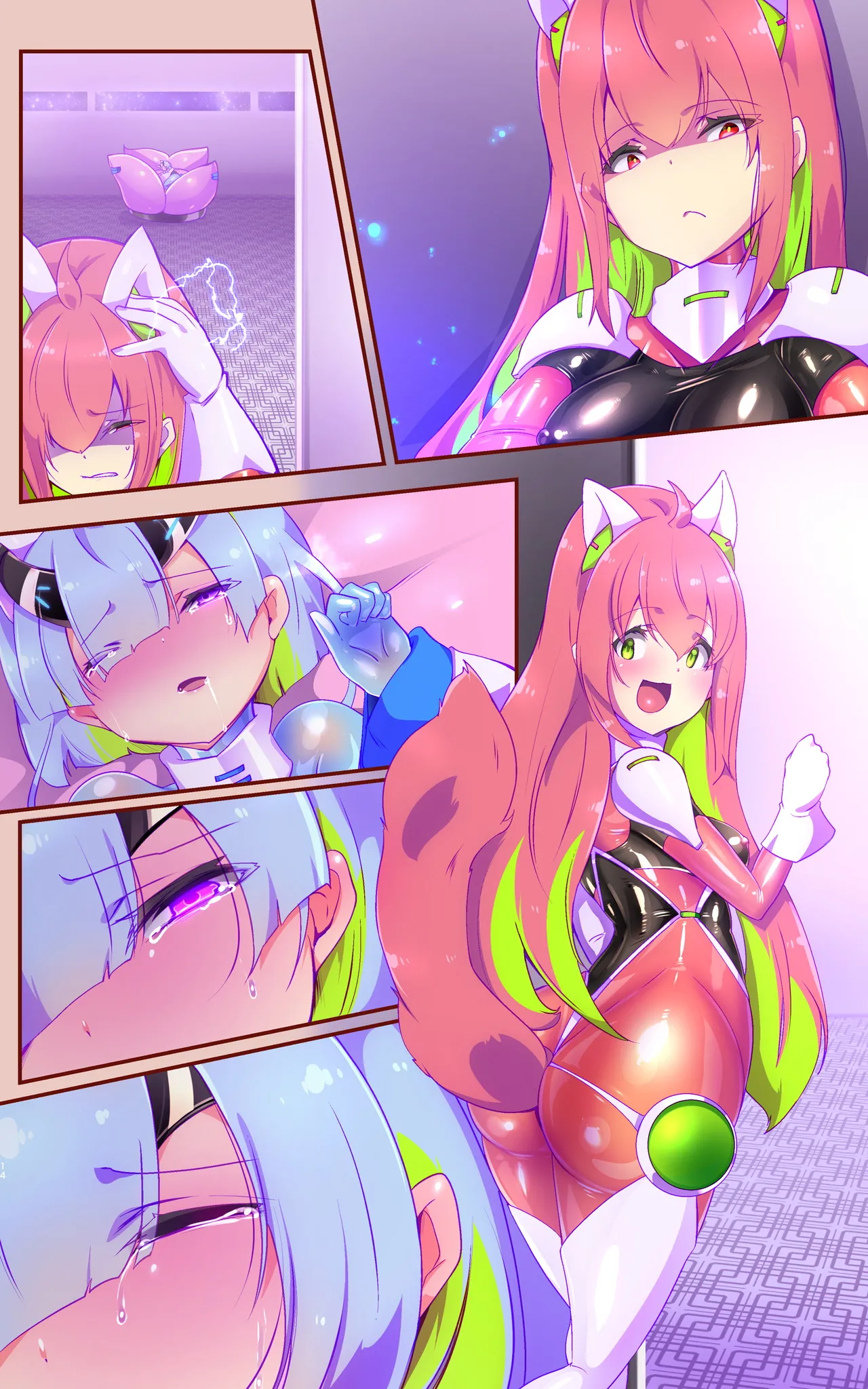 [Yaseuma Lo-Ru (Netsuki no Yoto, Bungo Meibutsu Dangojiru Teishoku)] Majime na Tensei Nyotaika Android ga Kairaku-zeme no Hate ni Bakunyuu Akuochi Suru Manga ~Purikketsuana Zwei~ [French] image number 60