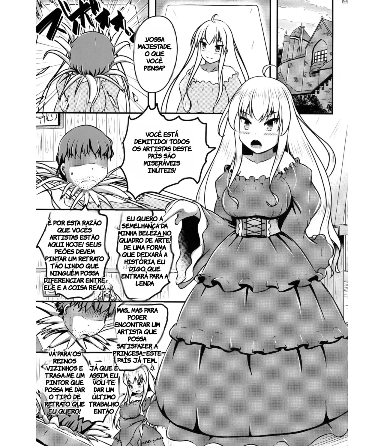 (C95) [Shiroi Shinoshino (Shinoda Kazuhiro)] Ikeru Kaiga ni Sareta Ohime-sama no Naedoko Kitan [Portuguese-BR] (TR-84) Bildnummer 3