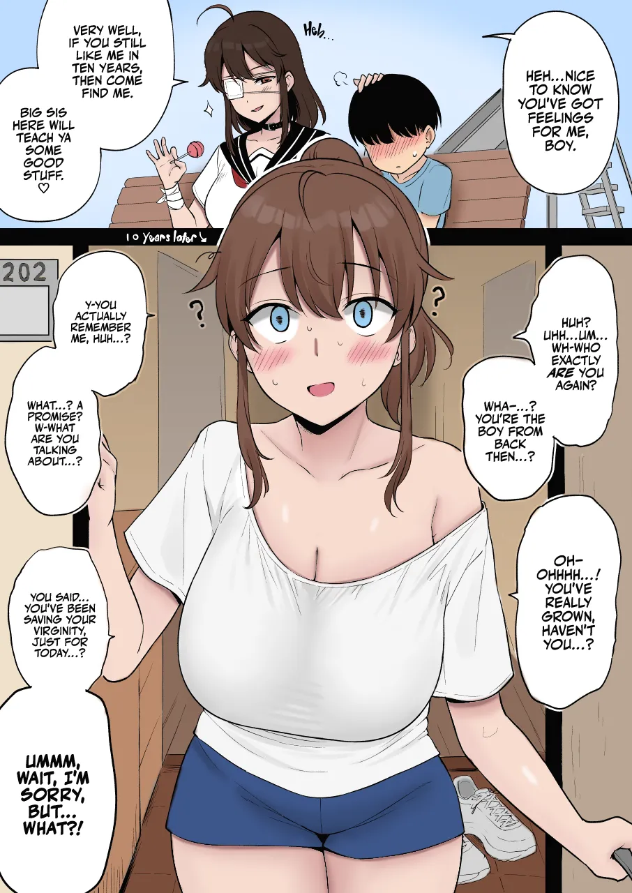 [Yue] Mukashi Yoku Asonde kureta Kinjo no Kakkoii Onee-san ni 10-nen Mae no Yakusoku o Hatashite morai ni Iku Yatsu | Fulfilling a 10 Year Old Promise with the Cool Kid in the Neighborhood Who Used to Play with Me at the Park [English] [Colorized] 图片编号 1