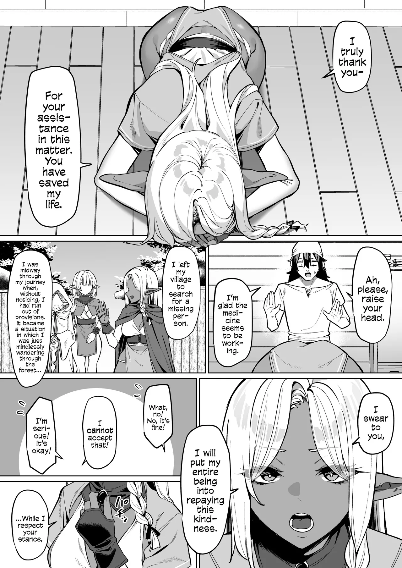 [MM] A Dark Elf Returned The Favour After I Saved Her | Kasshoku Elf o Tasuketara Ongaeshi Sareta Hanashi [English] [Cookie Cruncher] image number 3