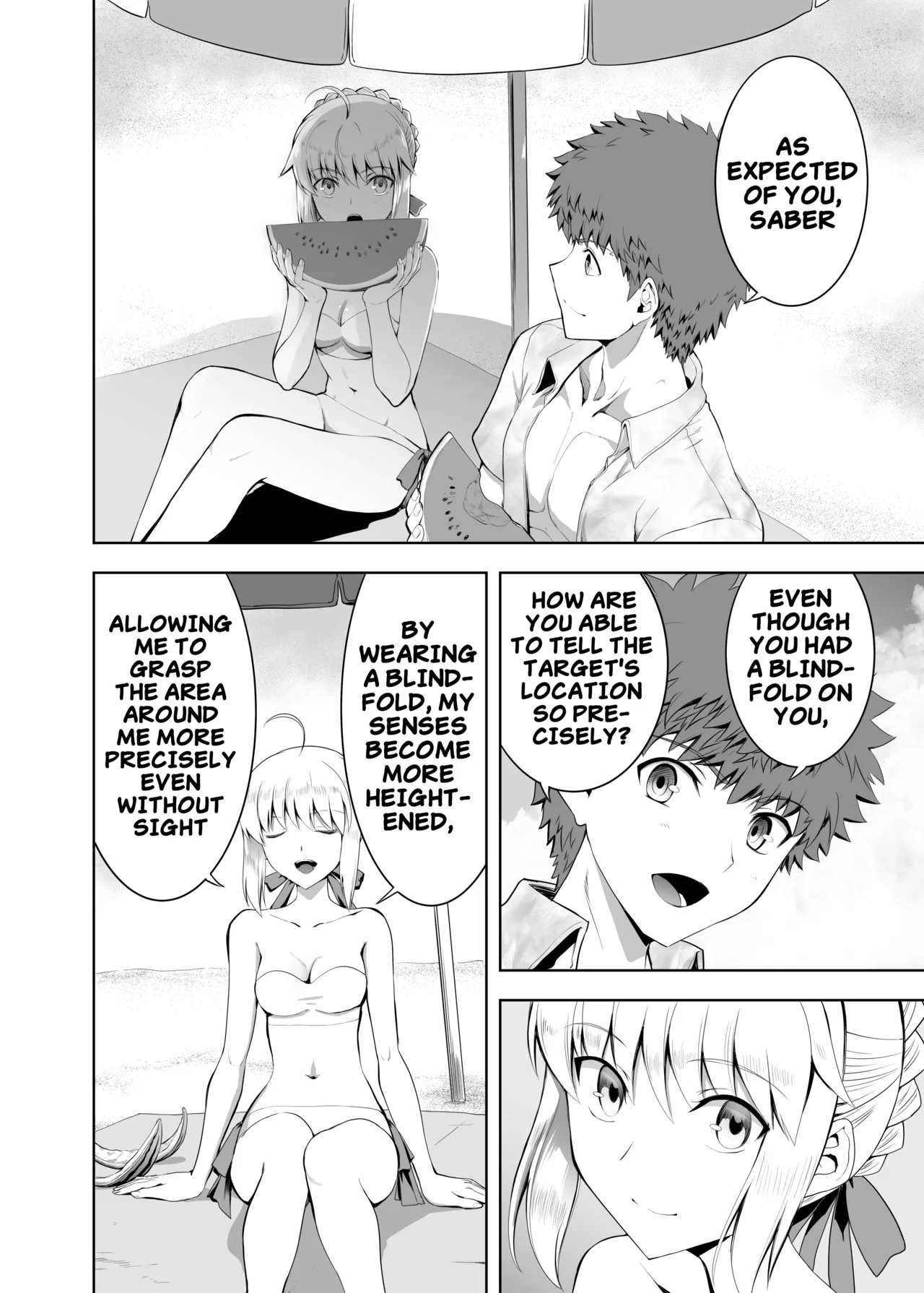 [CRAZY CLOVER CLUB (Kuroha Nue)] Saber Maniacs Since they say that blocking your vision sharpens your other senses, I had Saber try some blindfold play (Fate/stay night) [Digital] (English) image number 3