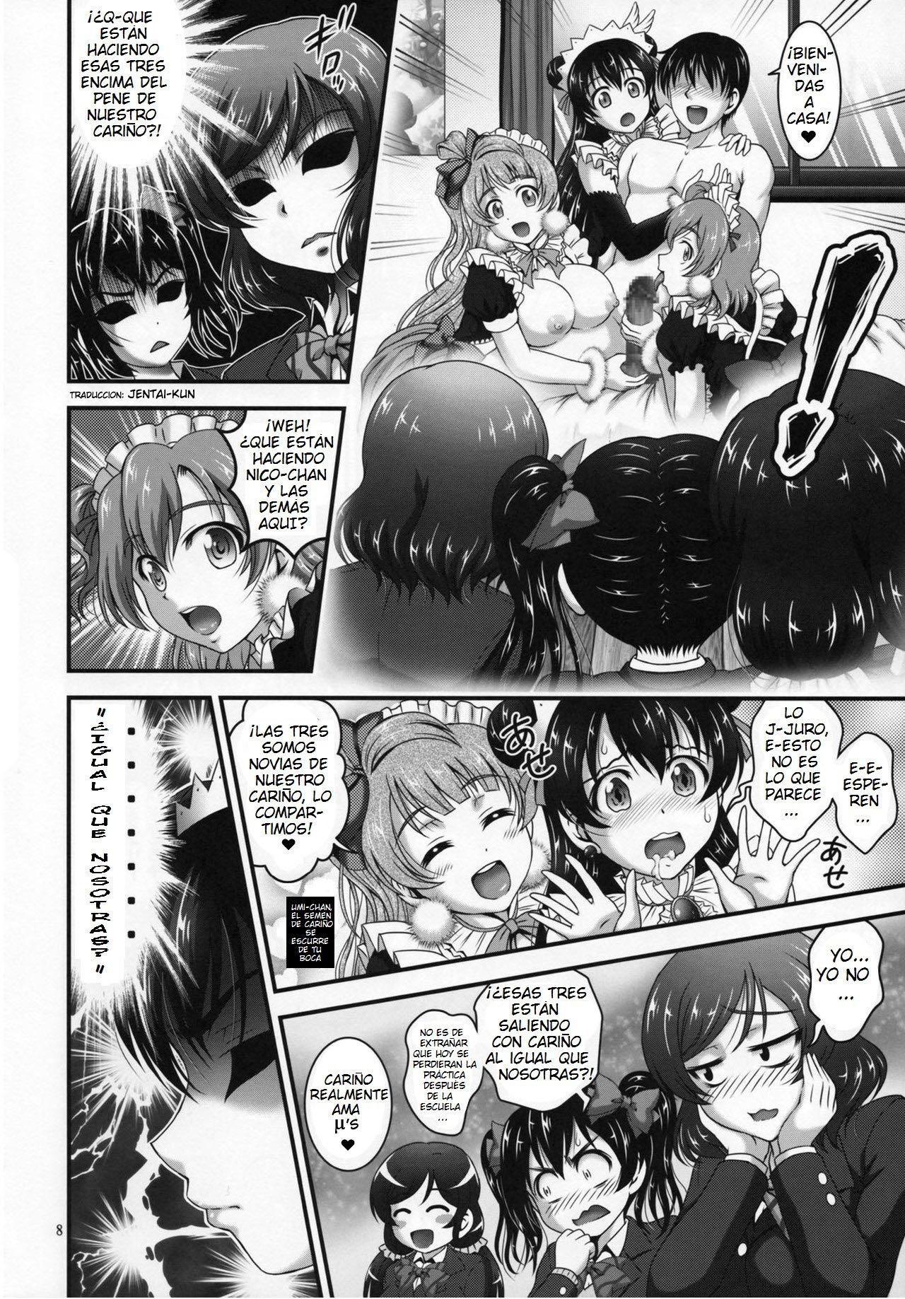 (C92) [Kuroyuki (Kakyouin Chiroru)] Ore Yome Saimin 5 (Love Live!) [Spanish] [Jentai-kun] 图片编号 9