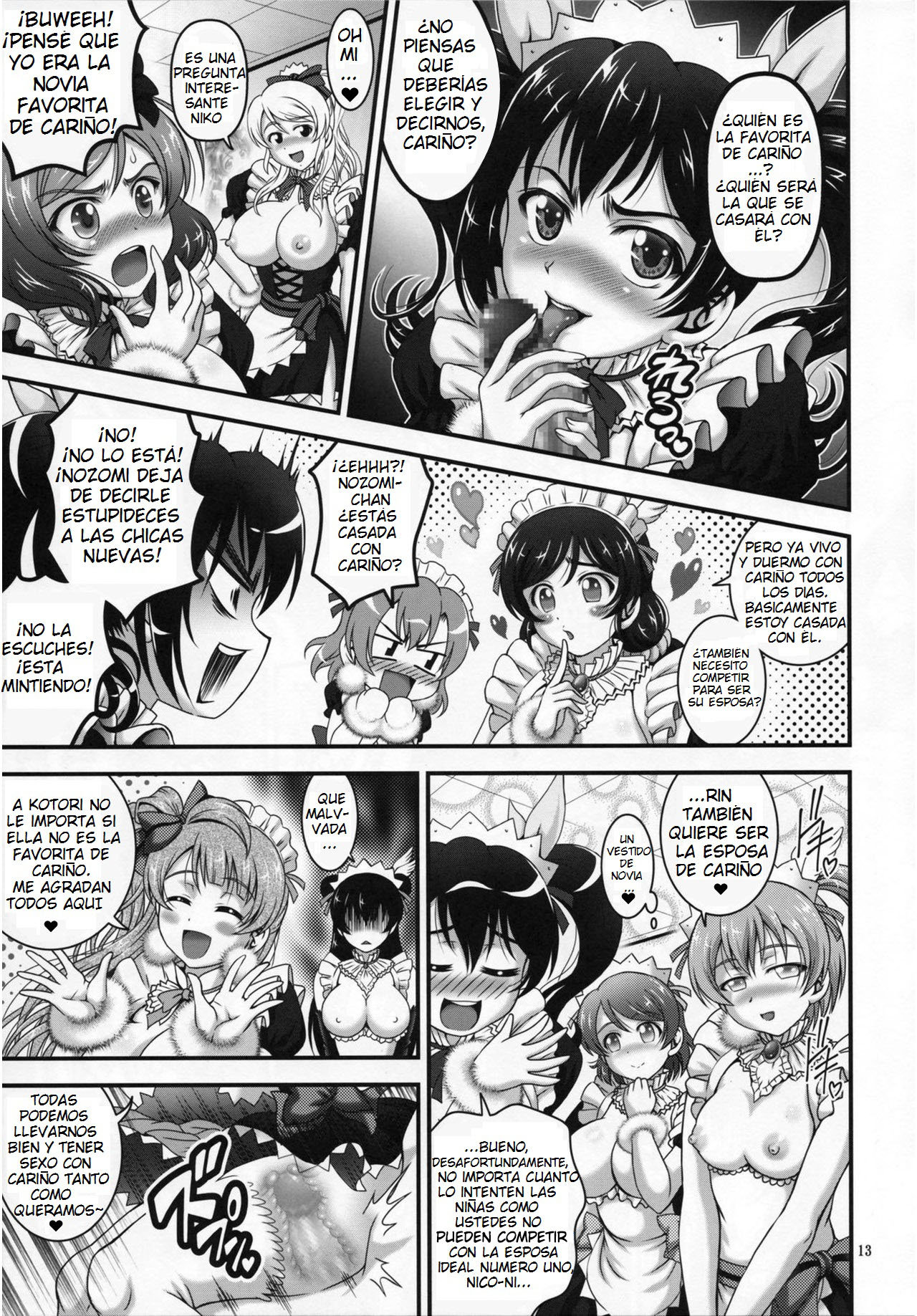 (C92) [Kuroyuki (Kakyouin Chiroru)] Ore Yome Saimin 5 (Love Live!) [Spanish] [Jentai-kun] 图片编号 14