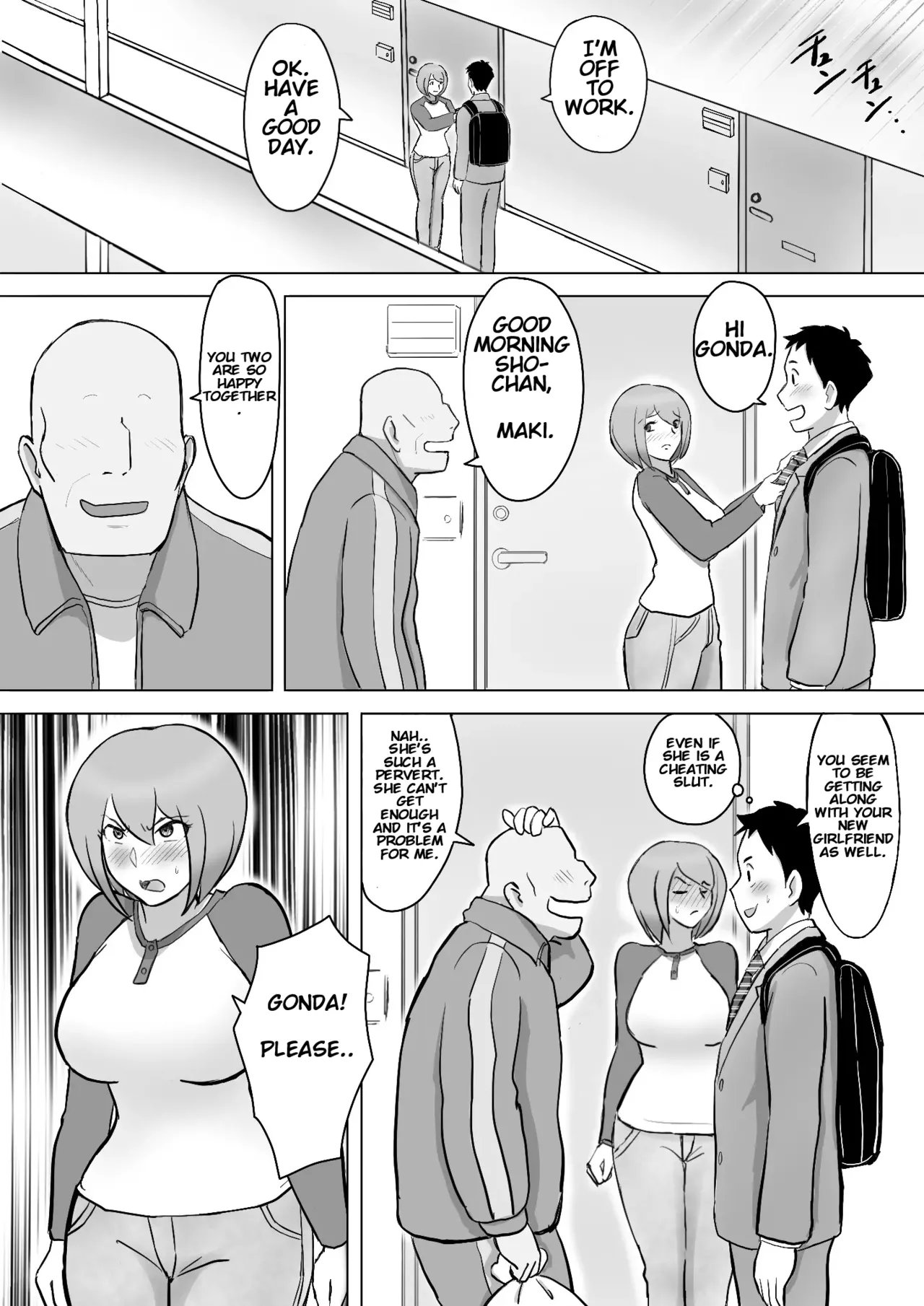 [Nantomo-san] Maki wa Yasashii Otto no Tame ni Mayu wa Dekachin Otto no Tame ni Toukousha Gonda Goukichi | Maki married to a gentle husband is corrupted by her neighbor Gonda Gokichi [English] 图片编号 100