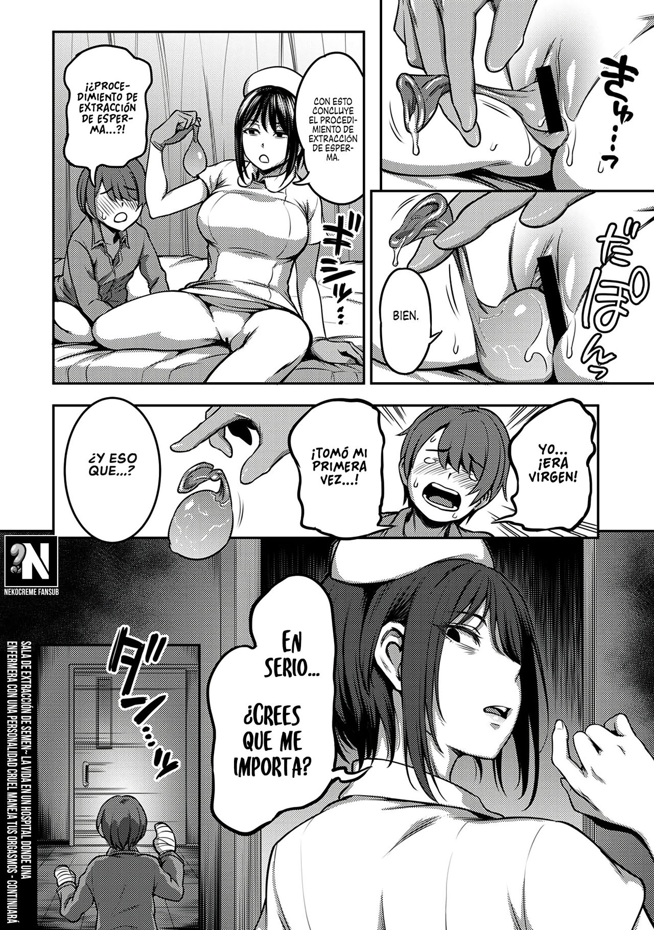 [Sakusei Kenkyuujo/Kameyama Shiruko] Sala de Extracción de Semen~ La vida en un Hospital donde una Enfermera con una personalidad Cruel maneja tus Orgasmos~ [Spanish] [NekoCreme] Bildnummer 31