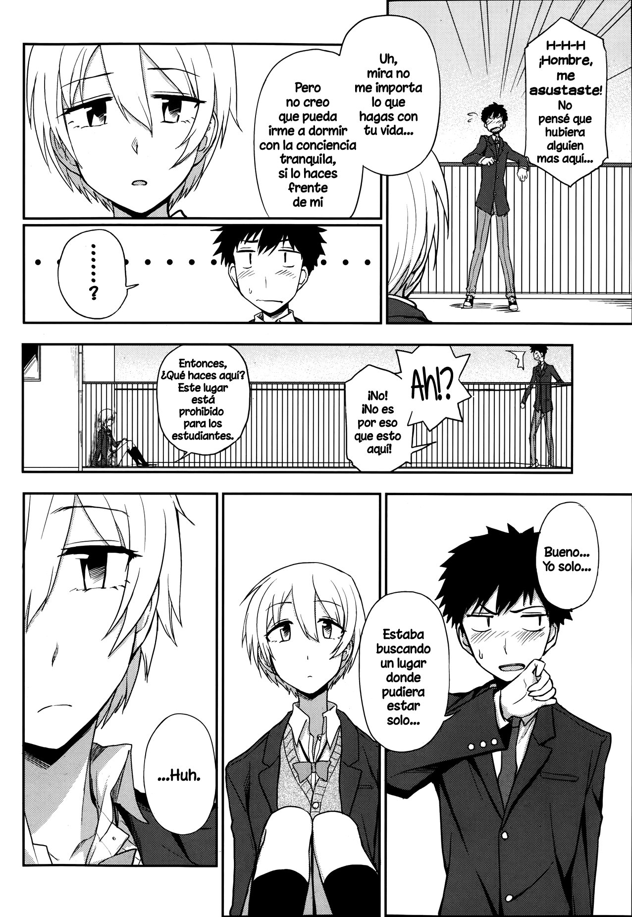 [Kumano Tooru] Okujou School Date | Rooftop School Date (COMIC Penguin Club 2014-01)  [Spanish] [Zoellick] Bildnummer 4