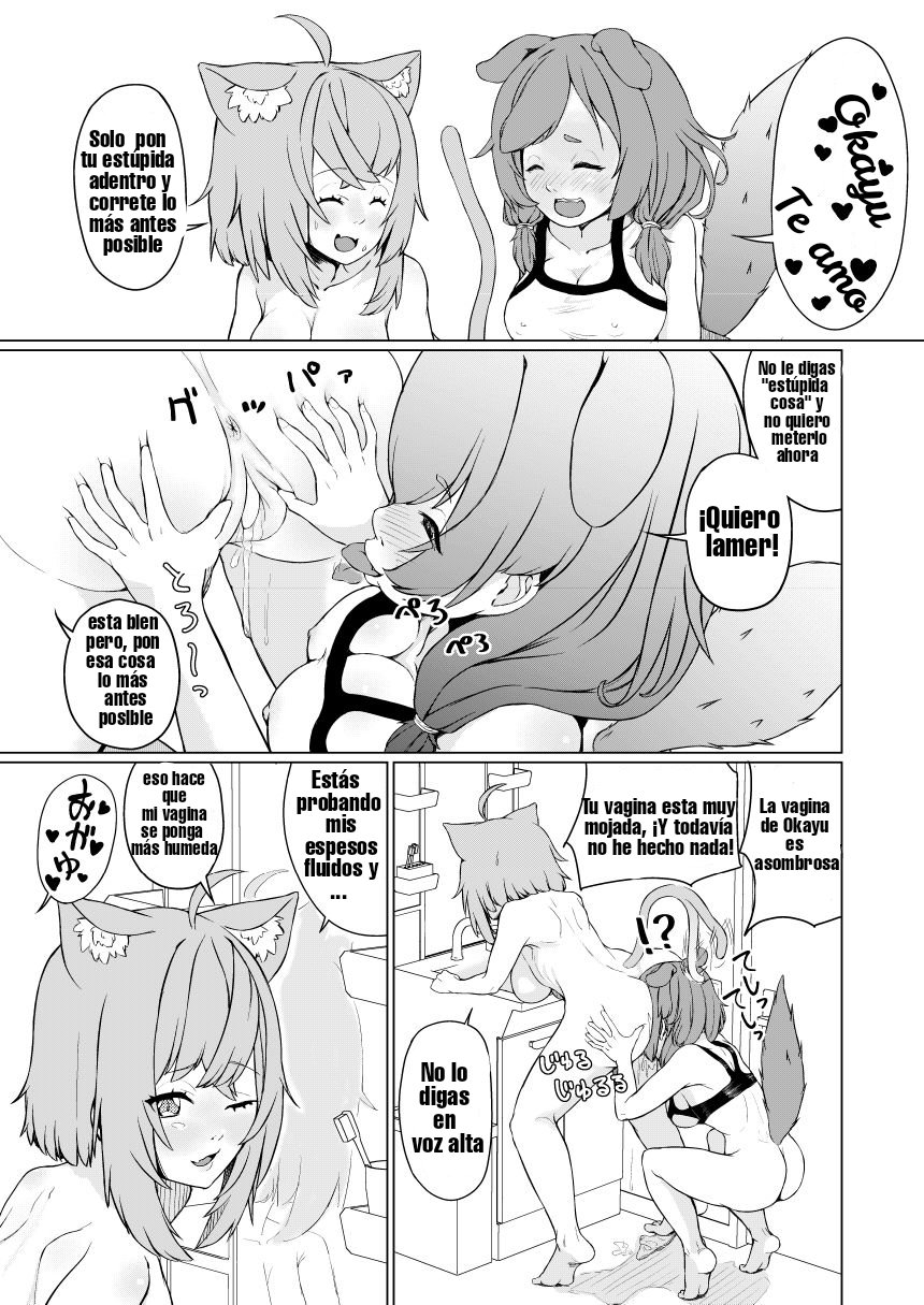 [Usaginiku Hanten (Usagi Gyouza)] OKKRdeZIPZIP! Vol.1 (Inugami Korone, Nekomata Okayu) [Spanish] [CLDE] [Digital] Bildnummer 19