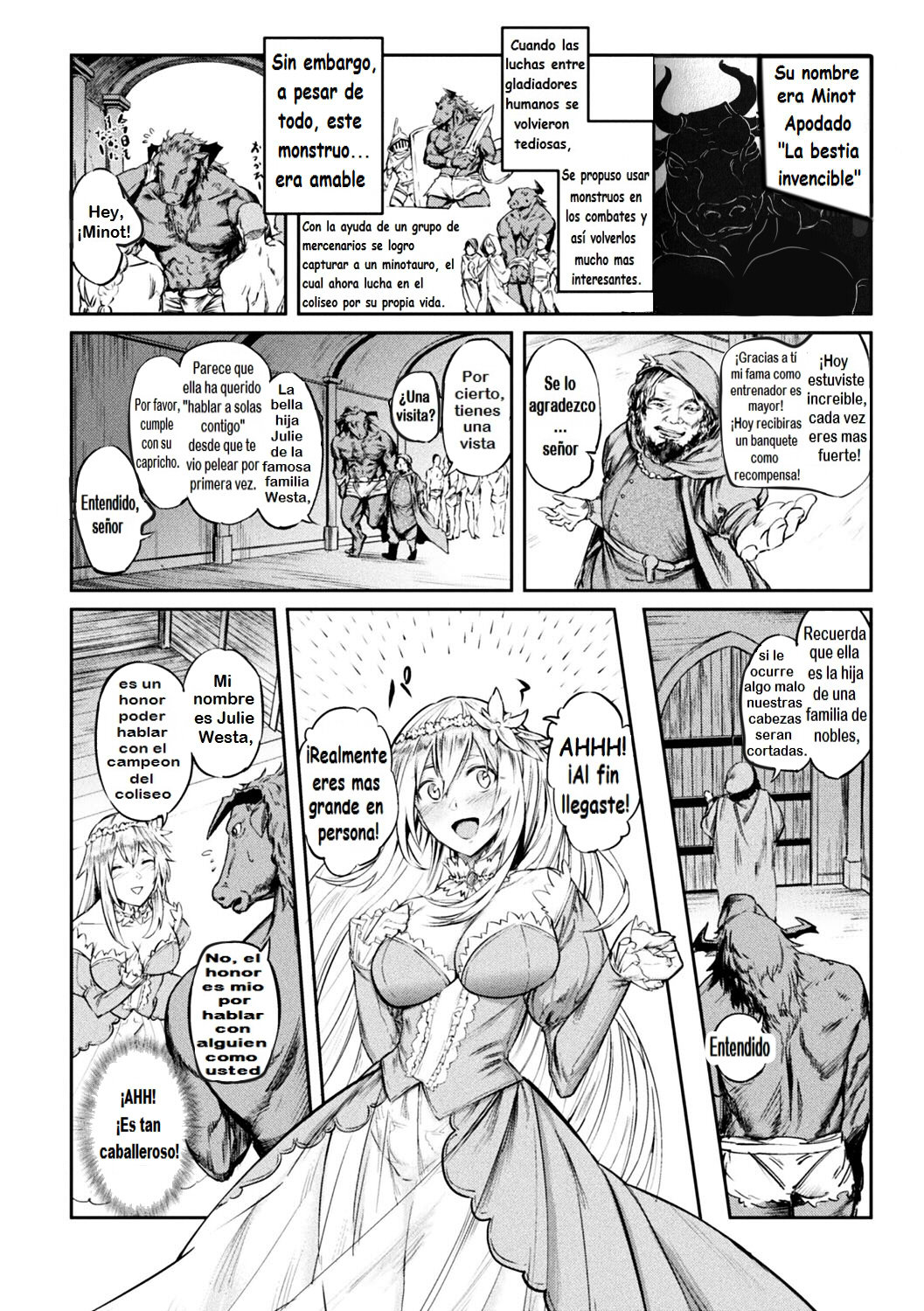 [Hihiyama Yokikana] Tensei Shite Minotauros ni Natta Ojou-sama ni Semarareta ken (Bessatsu Comic Unreal Tensei Shitara H na Mamono datta Ken Vol. 1) [Spanish] [El Santo Templario] [Digital] image number 2