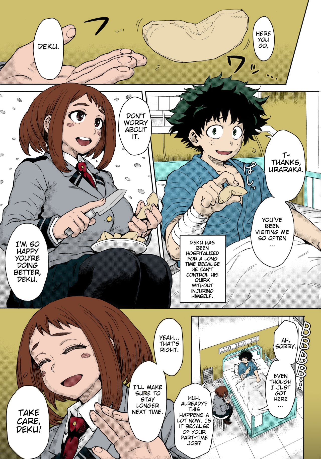 (C90) [Eight Beat (Itou Eight)] Uraraka Ura Fuuzoku | Uraraka's Behind-the-Scenes Prostitution (Boku no Hero Academia) [English] [Glittering Translations] [Colorized] image number 3