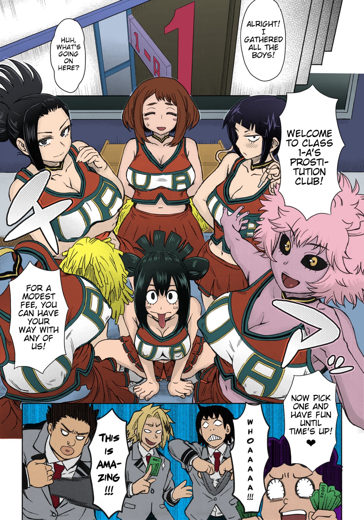 (C90) [Eight Beat (Itou Eight)] Uraraka Ura Fuuzoku | Uraraka's Behind-the-Scenes Prostitution (Boku no Hero Academia) [English] [Glittering Translations] [Colorized] image number 11