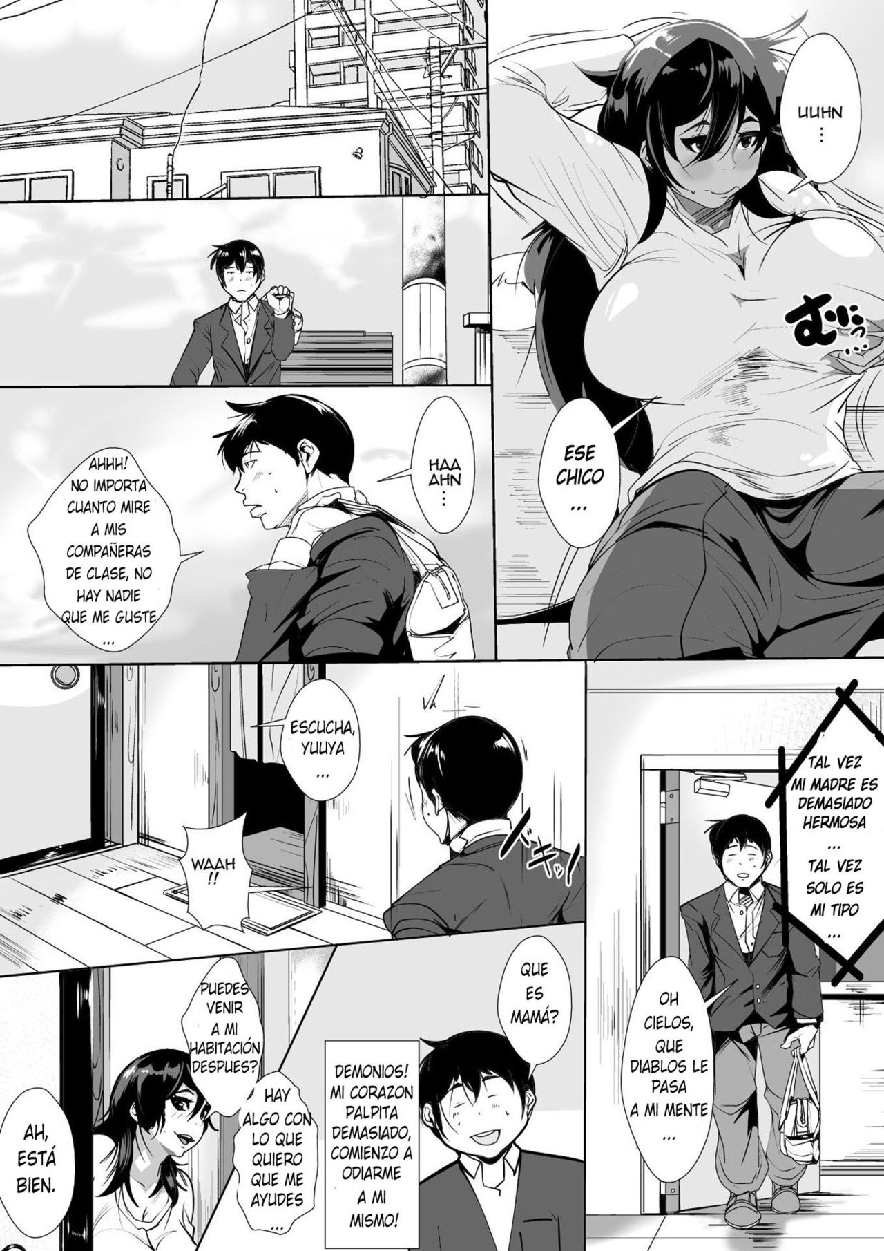 [AKYS Honpo] Haha ni Horeteshimatta Musuko to Kimochi o Butsukeacchau Ichiya [Spanish] [MIIIILF!!!!] numero di immagine  8