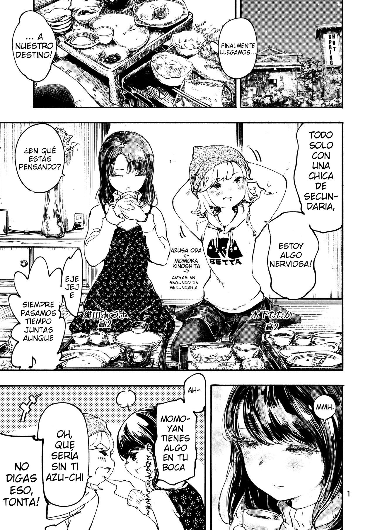 [Hirojirabo (Ishikawa Hirodi)] Nakayoshi Oheso Onsen Ryokou | My Friend's Navel Spring Trip [Spanish] [Eros no Fansub]  [Digital] numero di immagine  2