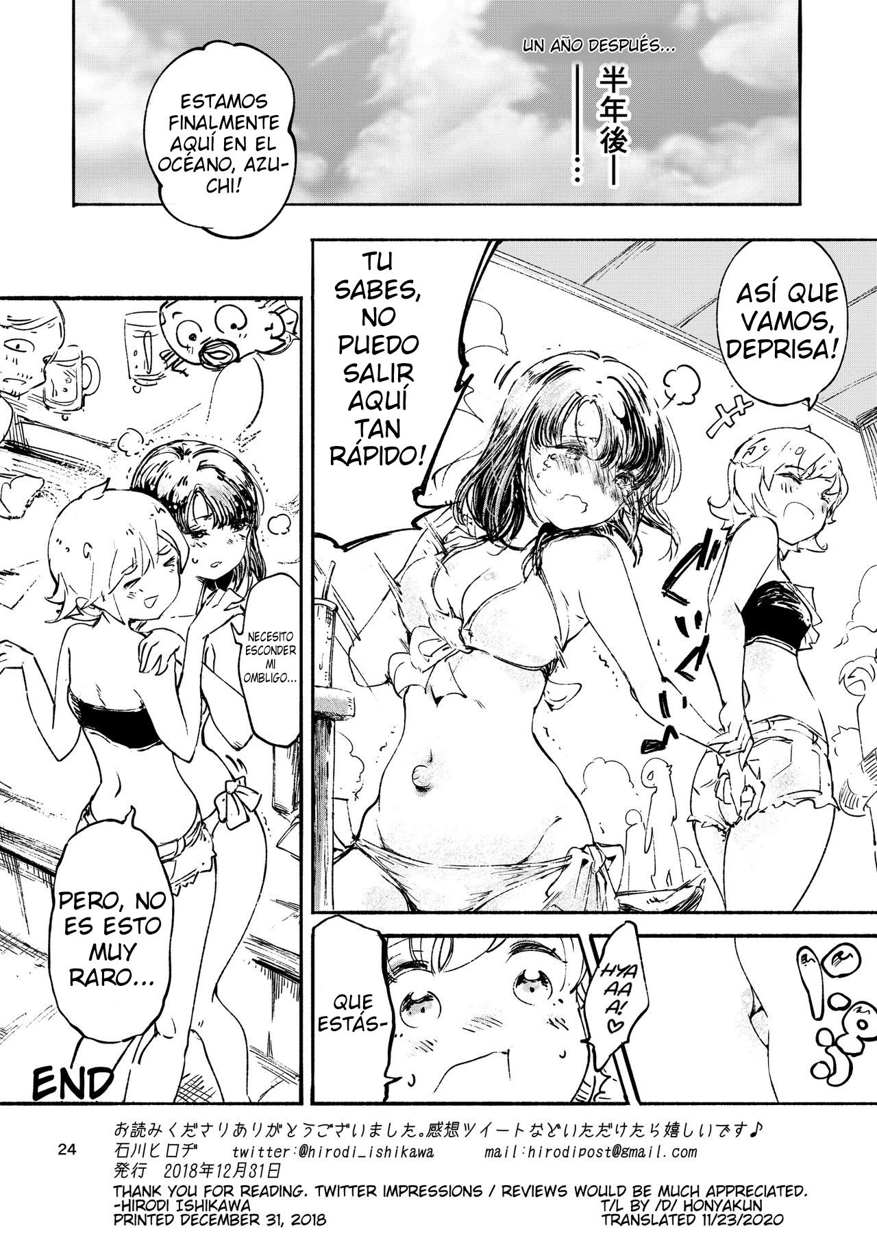 [Hirojirabo (Ishikawa Hirodi)] Nakayoshi Oheso Onsen Ryokou | My Friend's Navel Spring Trip [Spanish] [Eros no Fansub]  [Digital] numero di immagine  25