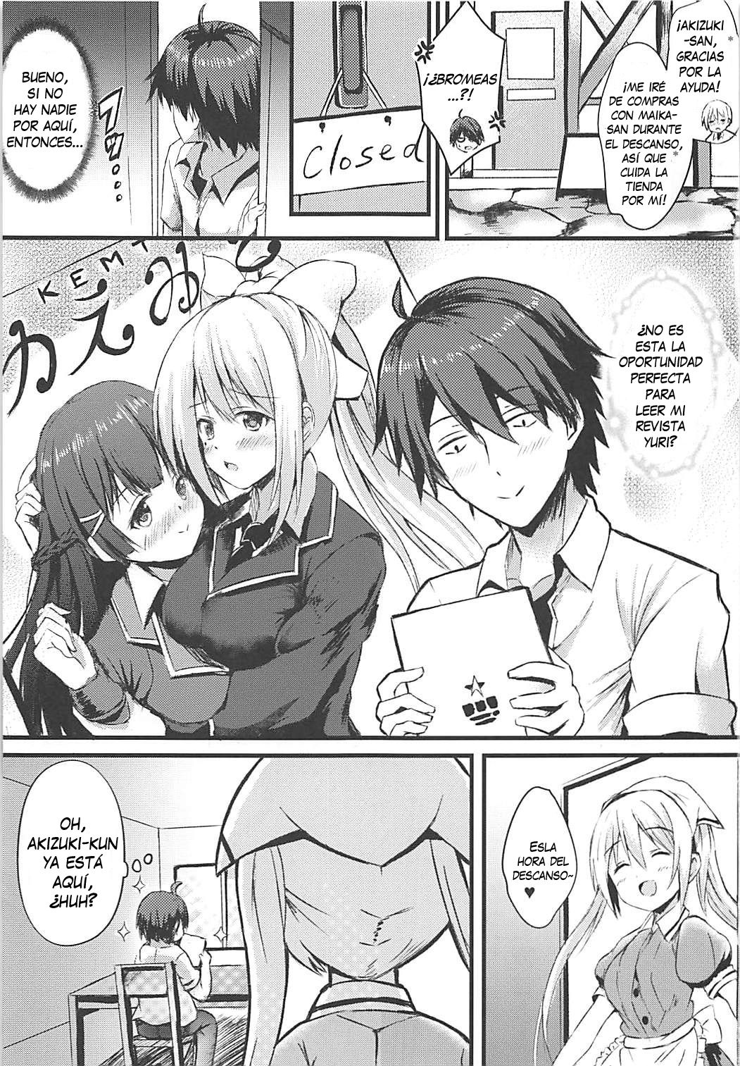 (COMIC1☆13) [Star-Dreamer Tei (Staryume)] Betsu ni Kimi to Blend Shitai Wake ja Nai kara ne... | It's not like I really want to blend with you... (Blend S) [Spanish] [Lanerte] изображение № 2