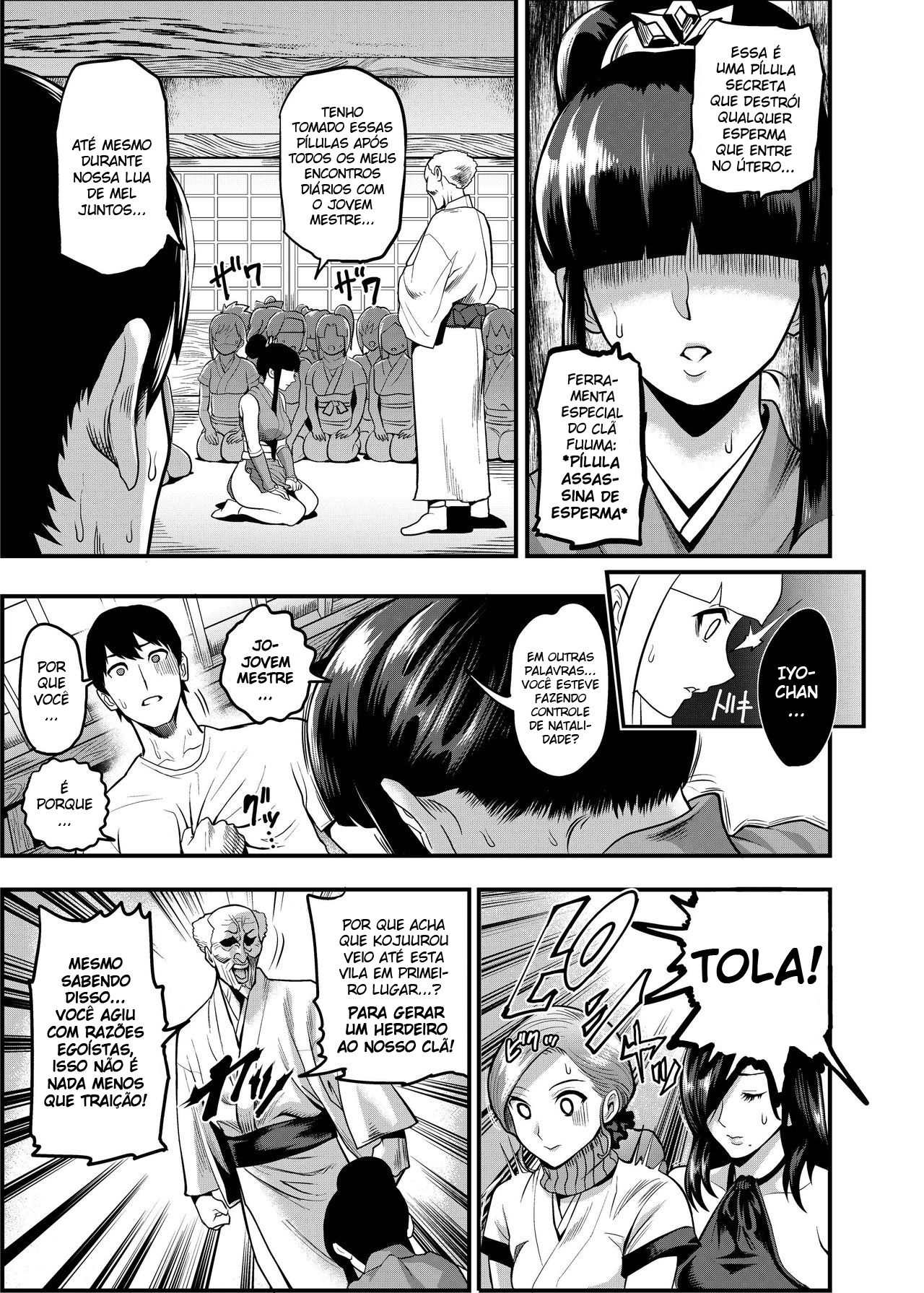 [Kougi Anmitsu (Ichiren Takushou)] Oideyo! Kunoichi no Sato Kan ~Shiren!! Kozukuri Kinshirei no Maki~ (Portuguese) (Guaxinim) [Digital] image number 6