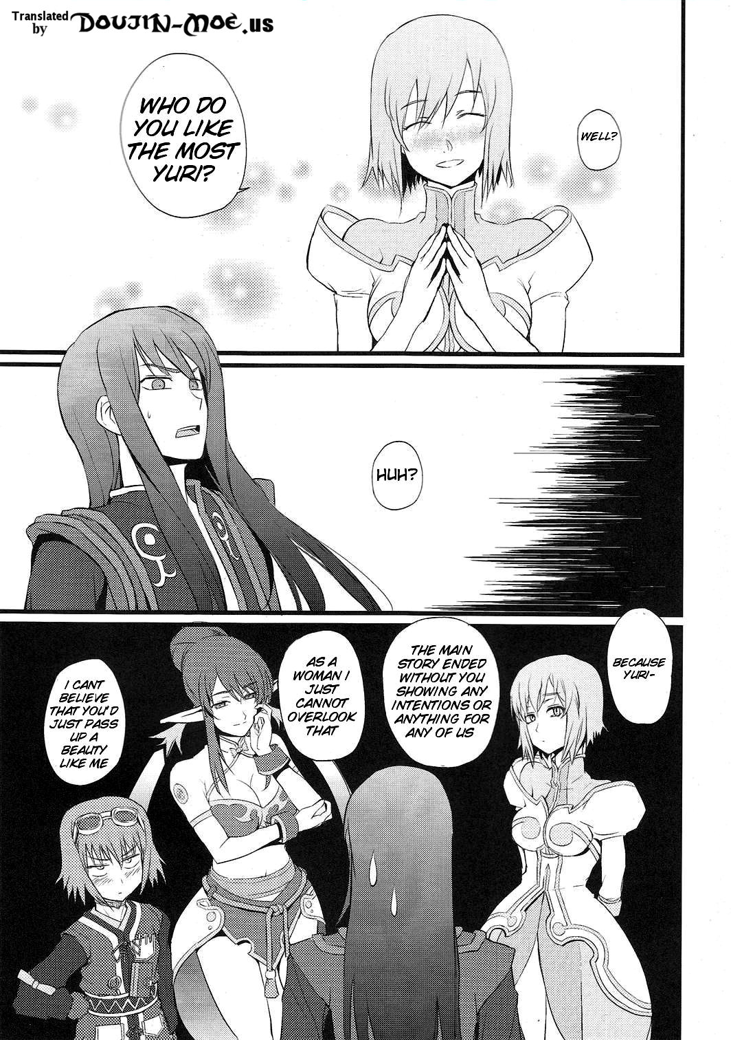 (C79) [FukaFuka Tenshoku (Popuran)] Shingeki no Bijo Gundan | Assault of the Beautiful-Woman Army (Tales of Vesperia) [English] {doujin-moe.us} image number 2