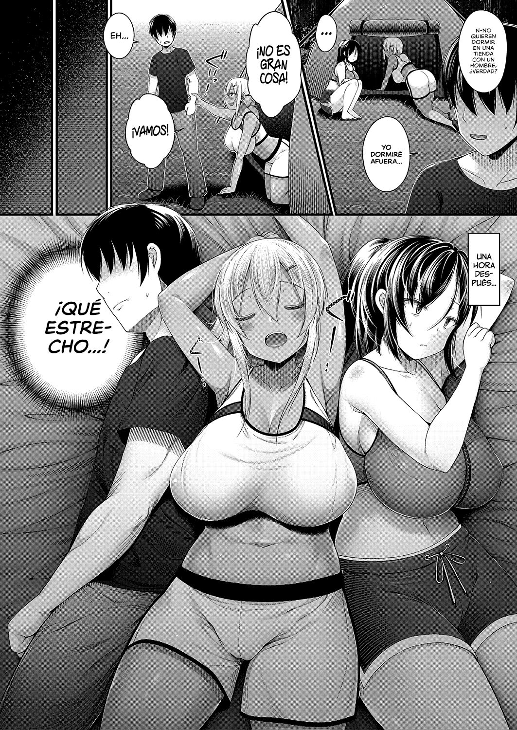 [Kotoba Ai] Hitori Camp o Shite itara Kuro Gal JK na Imouto to Imouto no Tomodachi ga Rannyuu shite kita Kekka Kouhen | Cuando estaba acampando solo, mi hermana y su amiga se metieron en mi campamento Parte 2 (COMIC Grape Vol. 95) [Spanish] [K.A. Works] 画像番号 4