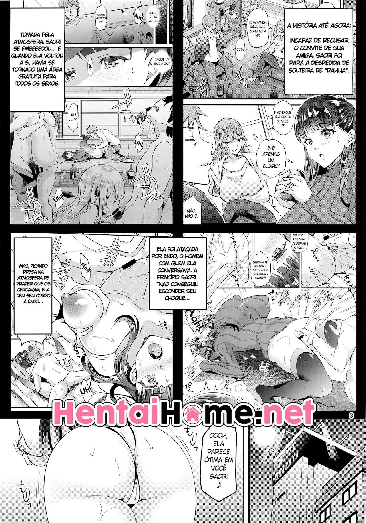 (C96) [Oharaya (Ohara Makoto)] Dahlia ~Free Sex Dekiru Kikonsha Goukon to Nagasareyasui Hitozuma no Hanashi, Sonogo~ | ~A married woman that got easily carried away at a free sex mixer for married women, the after-story~ [Portuguese] Bildnummer 2
