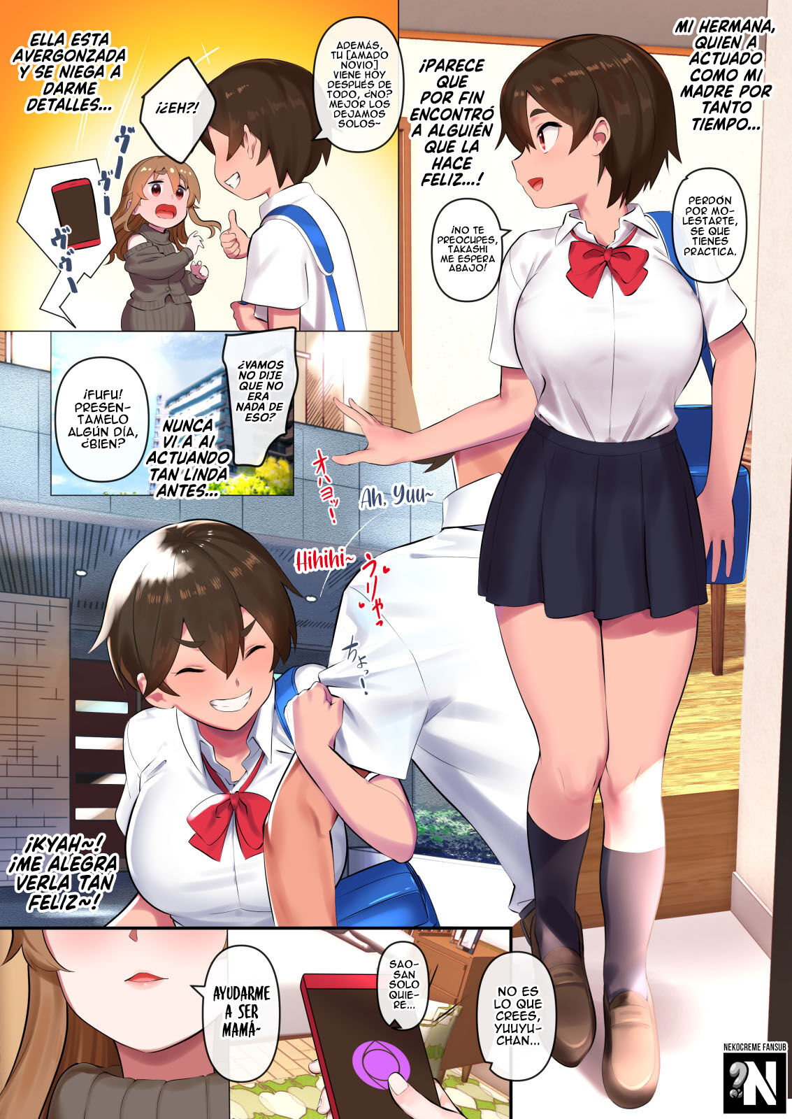 [Pettan Doujou (PettanP)] Saimin Ochi Kyonyuu Shimai wa Semen ga Daisuki | Las Hermanas de Grandes Pechos que han caído en la Hipnosis aman el Esperma [Spanish] [NekoCreme] [Digital] изображение № 14