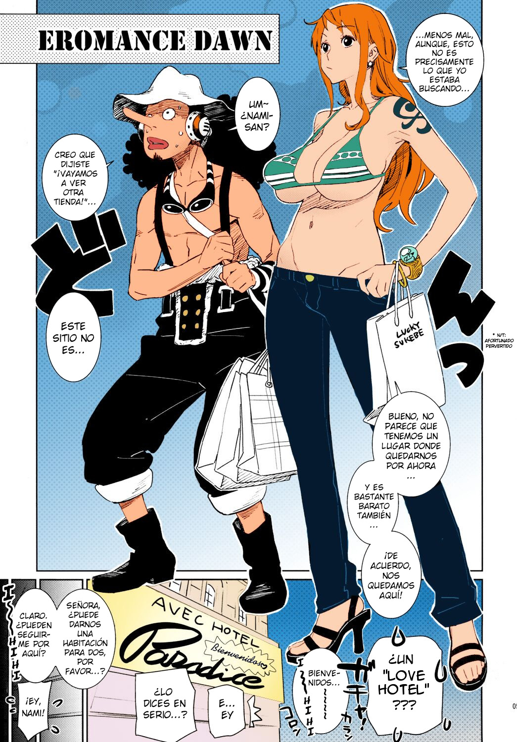 (C79) [Abradeli Kami (bobobo)] EROMANCE DAWN (One Piece) [Spanish] [Genki-na Kokoro] [Colorized] [Decensored] image number 4