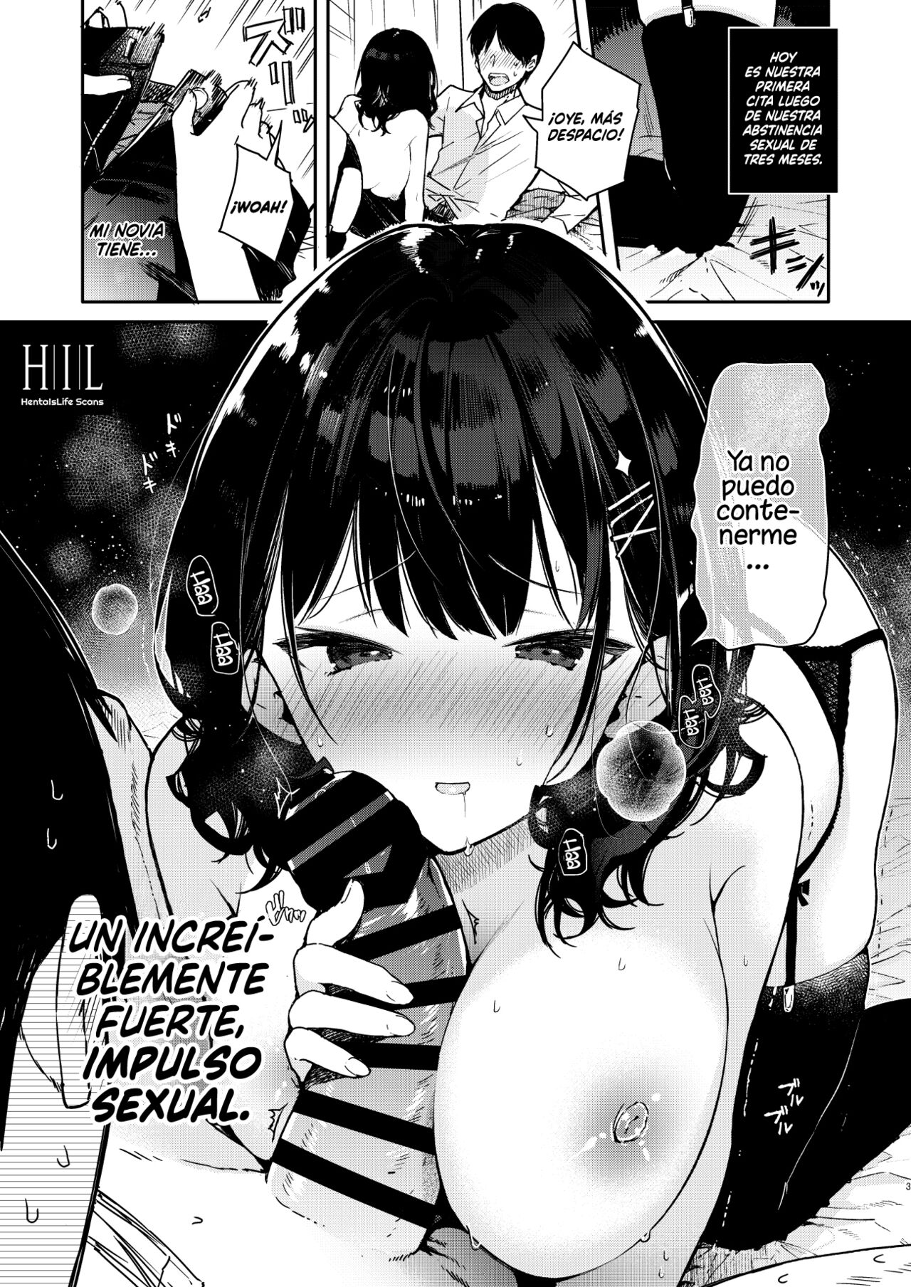 [Mutou Koucha] Seiyoku Tsuyome na Kanojo to Kinyoku Kaikin Renzoku Shasei Ecchi | Incluso si le Prohíbo el Sexo, No Puedo Evitar que mi Novia Lujuriosa Haga que me Corra [Spanish] [HentaIsLife Scans] [Digital] 이미지 번호 3