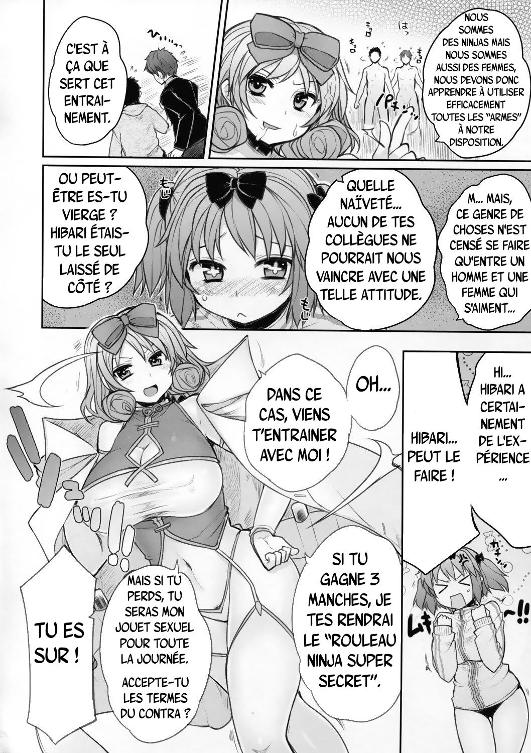 (C81) [Kotoshiki (Mukoujima Tenro)] Senran Chichi Ninmai 2 - Hibari Tai Haruka no Maki (Senran Kagura) [French] image number 8