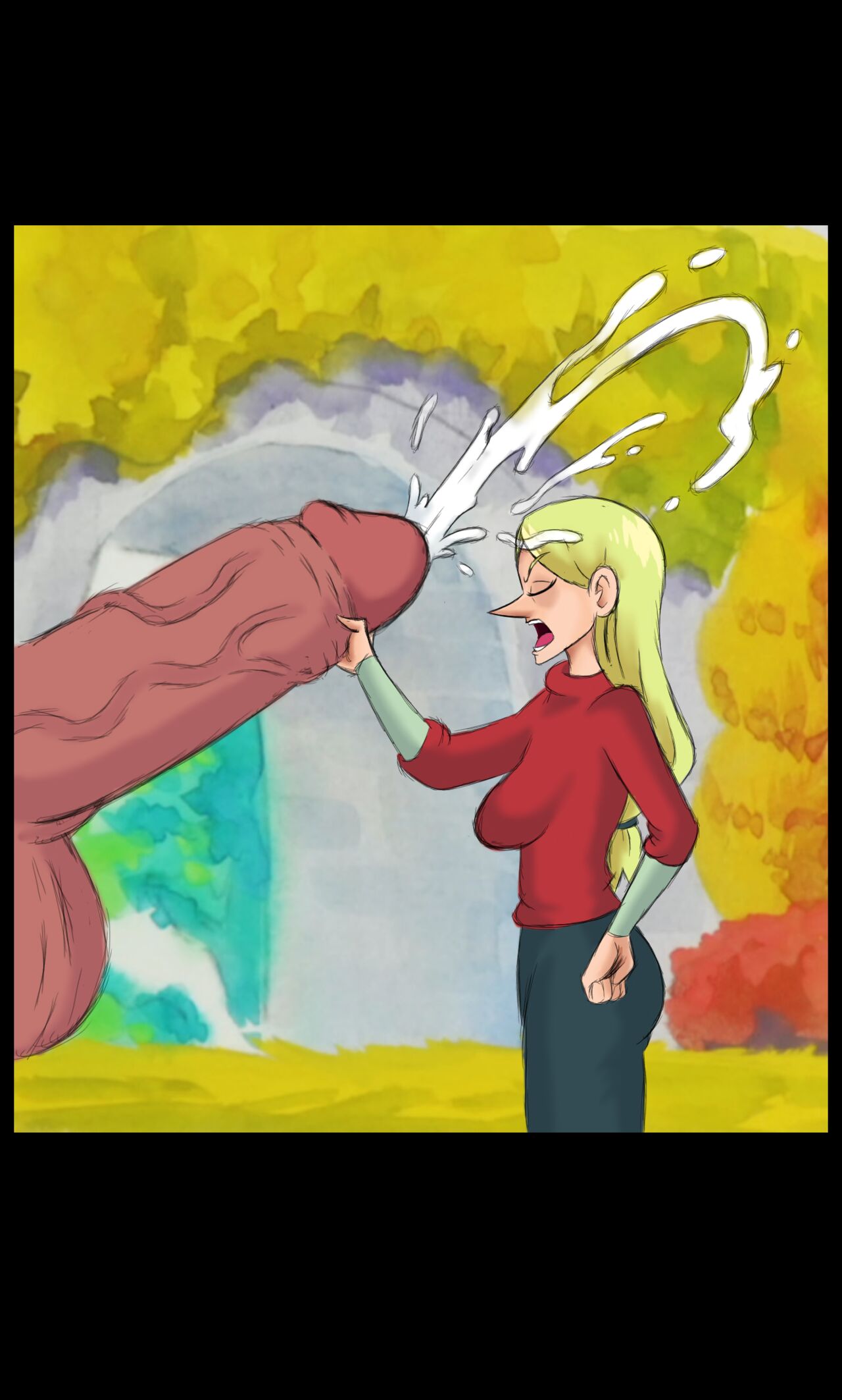 Queen Hilling gives King Bosse a Handjob image number 4