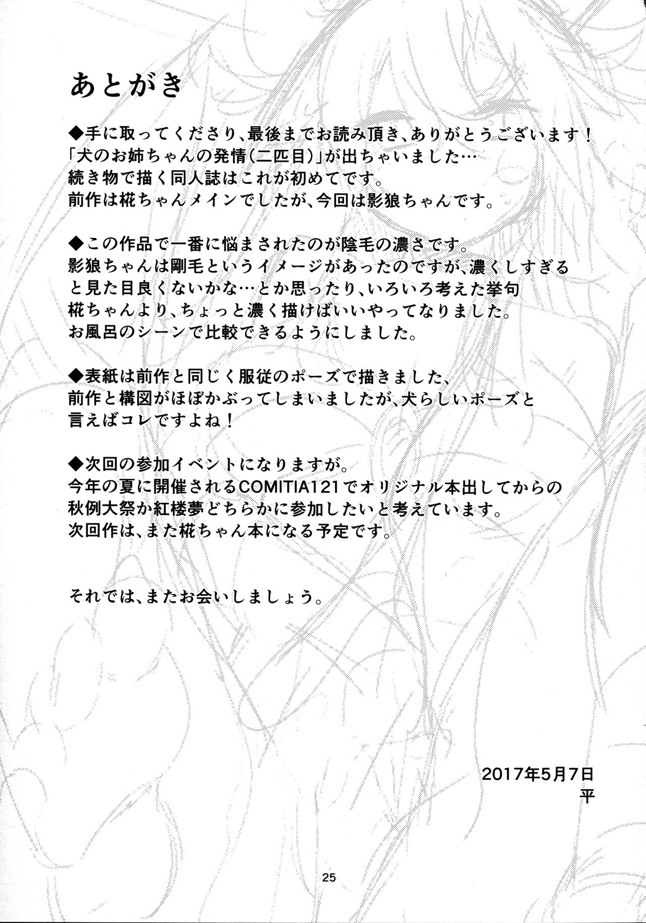 (Reitaisai 14) [Nanika no Heya (Hira)] Inu no Onee-chan no Hatsujou Nihikime (Touhou Project)[chinese][狗东西汉化组] numero di immagine  26