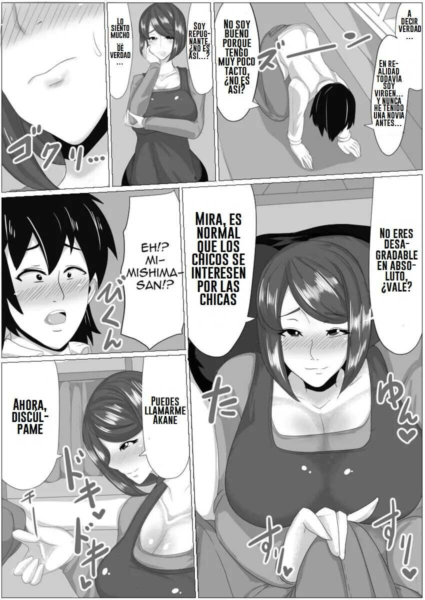 [Akikan (ox Akikan ox)] Doutei ga Kaji Daikou Service o Irai shitara Chou Bakunyuu Hitozuma ga Yattekite Doutei ga Bareta node Ochikonde itara Nagusame Fudeoroshi shite kureta Hanashi [Spanish] [Roronoa Zoro] image number 4