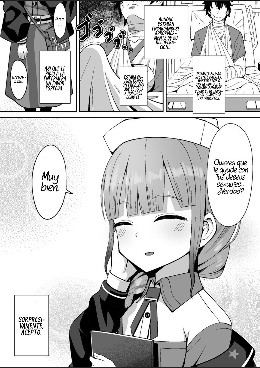 [Nyala Ponga (Sekai Saisoku no Panda)] Jimuteki ni Shori Shite Kureru Nurse-san (Fate/Grand Order) [Spanish] [Rakuen Translations] [Digital] image number 3