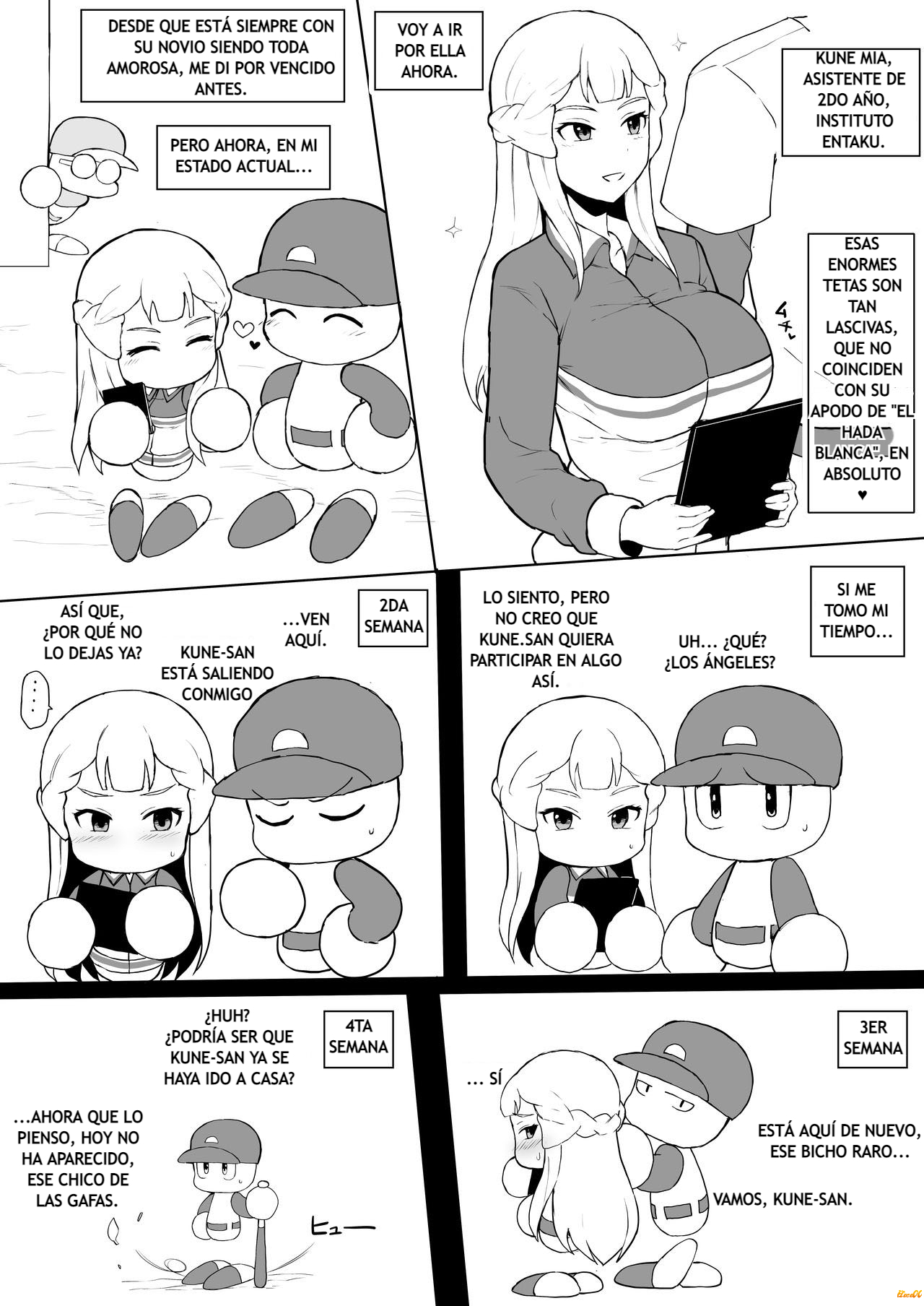 [Doushia (Terasu MC)] Tenkuu Chuuou no Yabe-kun ga Jitakou no Powerpro-kun no Kanojo o Netorimakuru Hanashi (Jikkyou Powerful Pro Yakyuu) [Spanish] image number 5