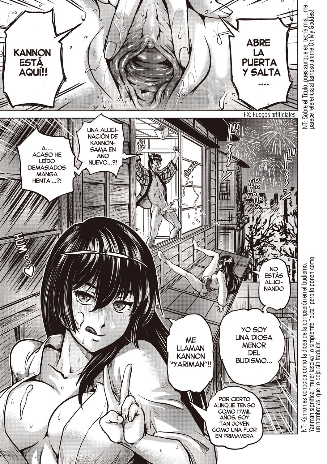 [keso] Aa Kannon sama (Paradise Gakuin Yarisugi Seikatsu Shidou) [Spanish] [Harenchi no Fansub] [Decensored] [Digital] image number 3