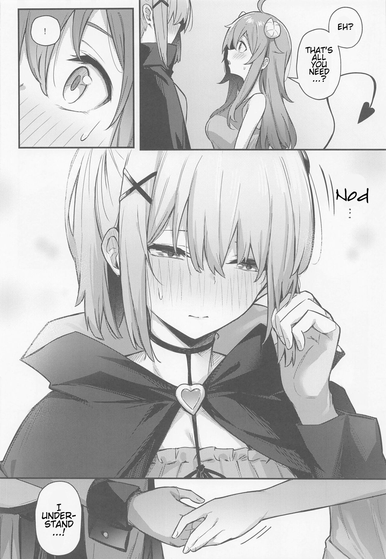 (Natsu no Doujinsai 2022) [Bochi Bochi no Ki (Borusiti)] Momo-chan Yamiochi Shita!? (Machikado Mazoku) [English] [estradiol] image number 13