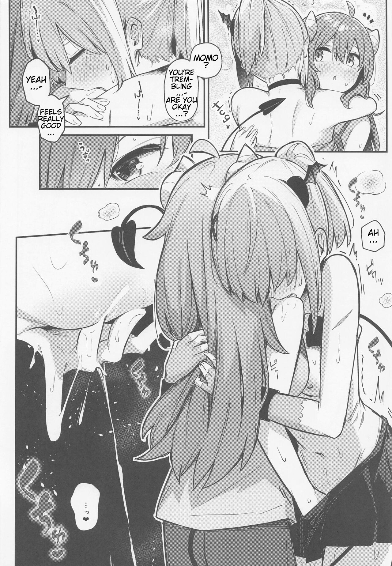 (Natsu no Doujinsai 2022) [Bochi Bochi no Ki (Borusiti)] Momo-chan Yamiochi Shita!? (Machikado Mazoku) [English] [estradiol] image number 23
