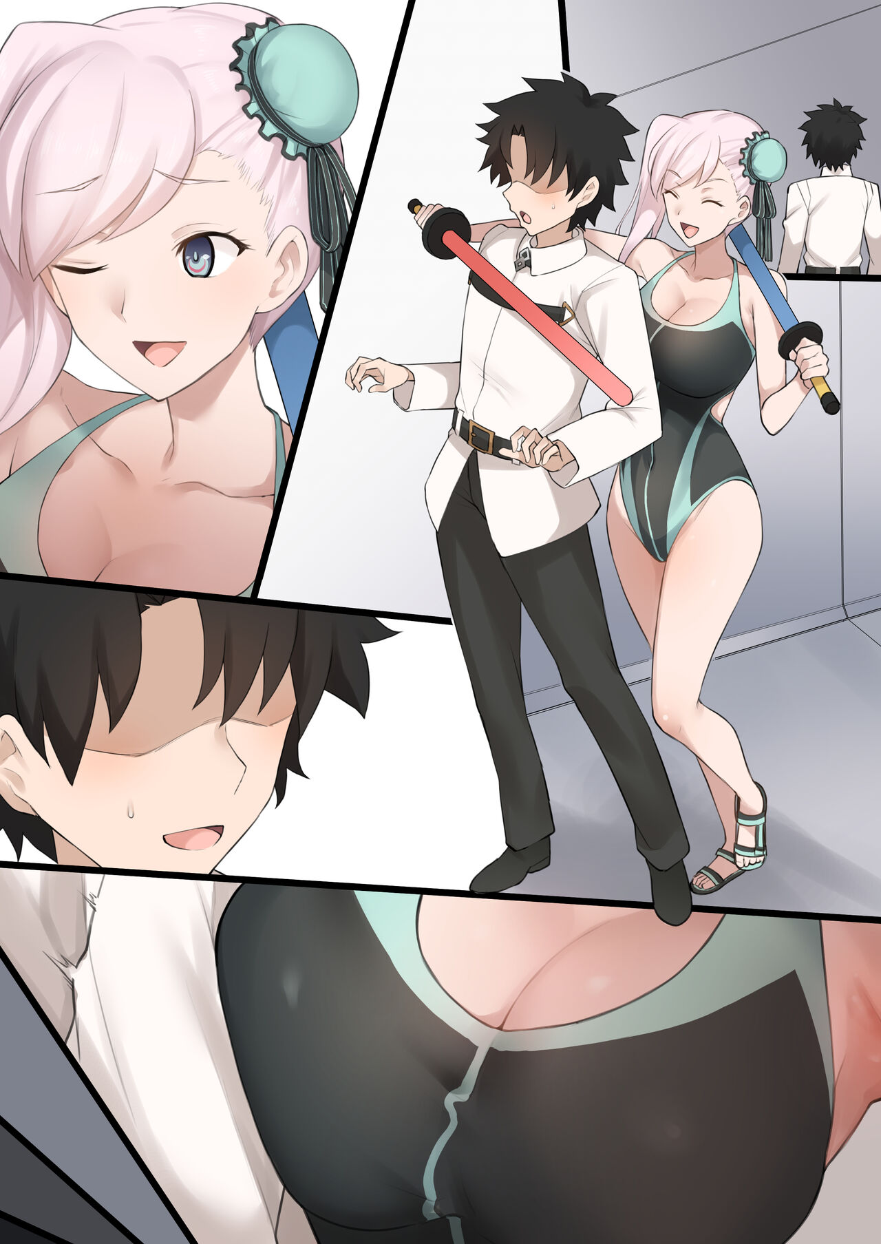 [Terasu MC] Mizugi Musashi ni Mitsugigasareta Ue ni Kokujin Dekachinpo NTR Douga de Medb ni Chinpo Shibakareru Manga (Fate/Grand Order) [Chinese] [黎欧出资汉化] 图片编号 9