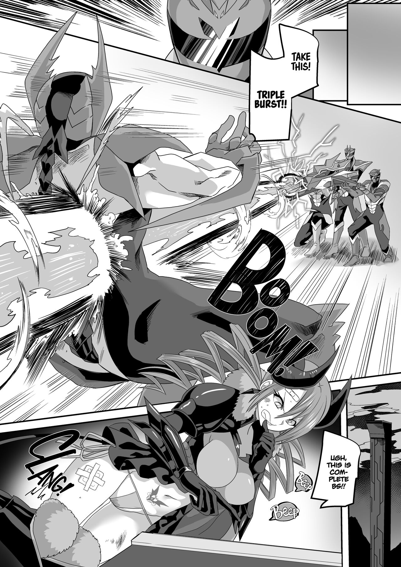 [Amuai Okashi Seisakusho (Kouji)] Saikyou no Seigi no Hero wa Kagami no Naka de wa Saijaku no Kaijin | The Strongest Hero of Justice is the Weakest Villain in the Mirror [English] numero di immagine  3