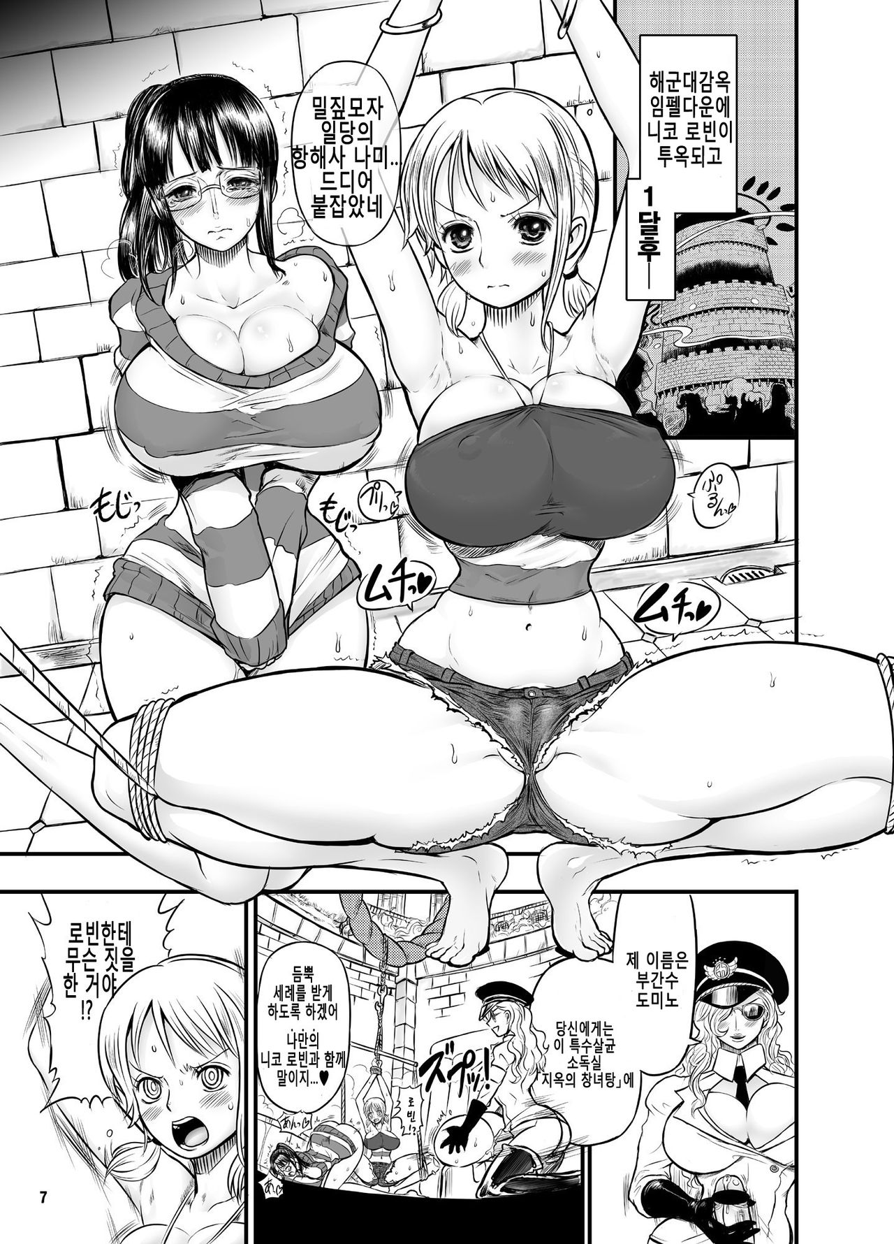 (Futaket 6) [Arsenothelus (Rebis)] Midarezaki Joshuu Kaizoku 2 -Robin to Nami no Love Love Mitsu Shibori Hen- (One Piece) [Korean] 画像番号 3