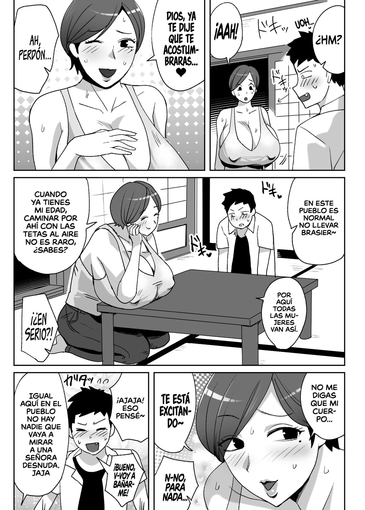 [Nemousu-teiki] Jibun no Bakunyuu Body ga Eroito Omottenai Inaka no Obasan ni Hatsujou Shite Shimatta Boku | Me follé a mi tía del campo que no sabía que estaba bien buena ni que tenía semejantes magumbos [Spanish] [K.A. Works] 图片编号 6