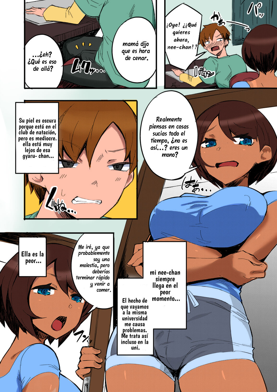 [Mocco] Hatsu Fuuzoku wa Aitsu to Battery ~Kyousei Skinship de Fukamari Sugiru Kankei~ (COMIC Grape Vol. 85) [Spanish] [Nisor] [Colorized] image number 2