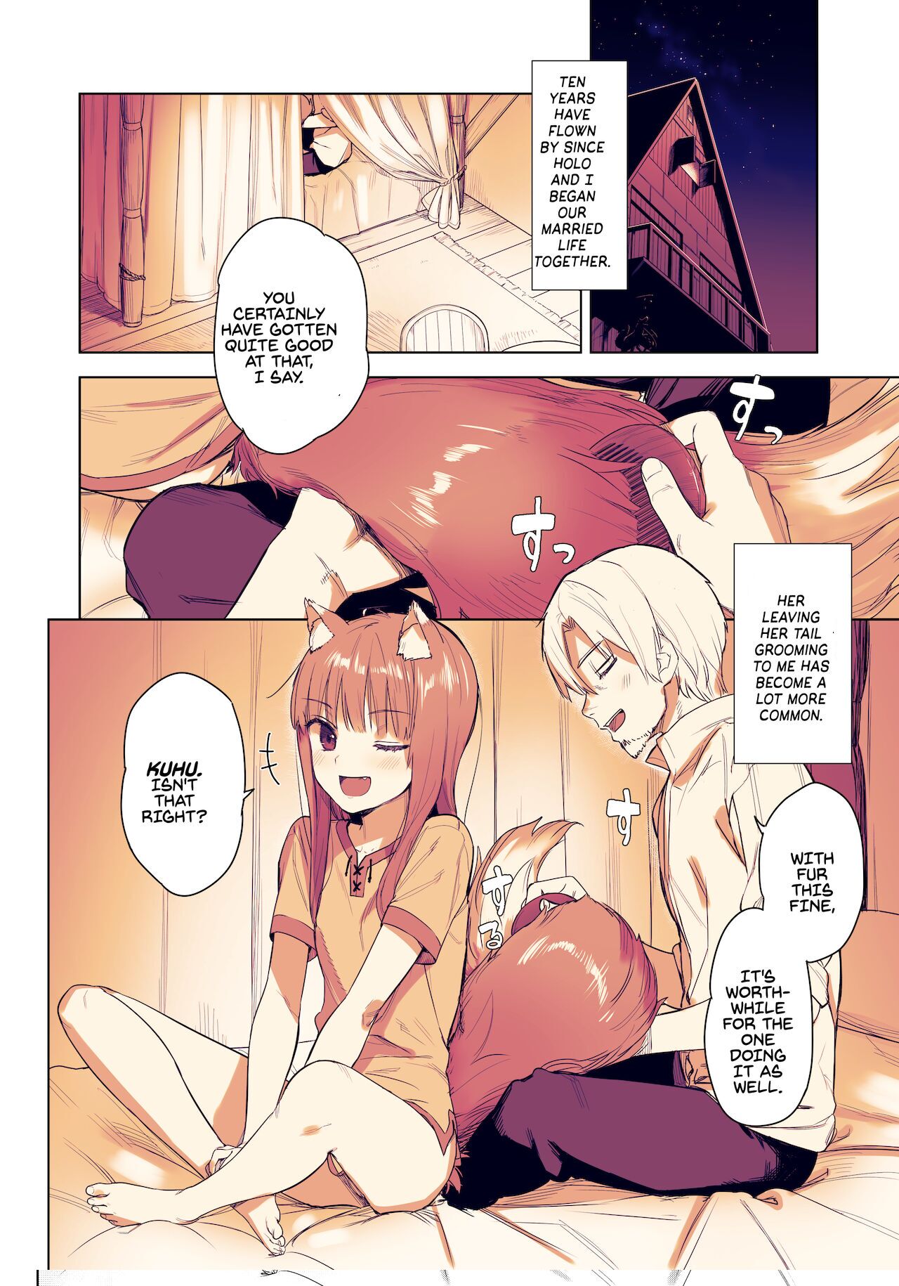 [Ajisaidenden (Kawakami Rokkaku, Takanashi Rei)] Wacchi to Shippori Kezukuroi Hon | Affectionate Grooming With Me (Spice and Wolf) [English] [Von] [Digital] image number 3