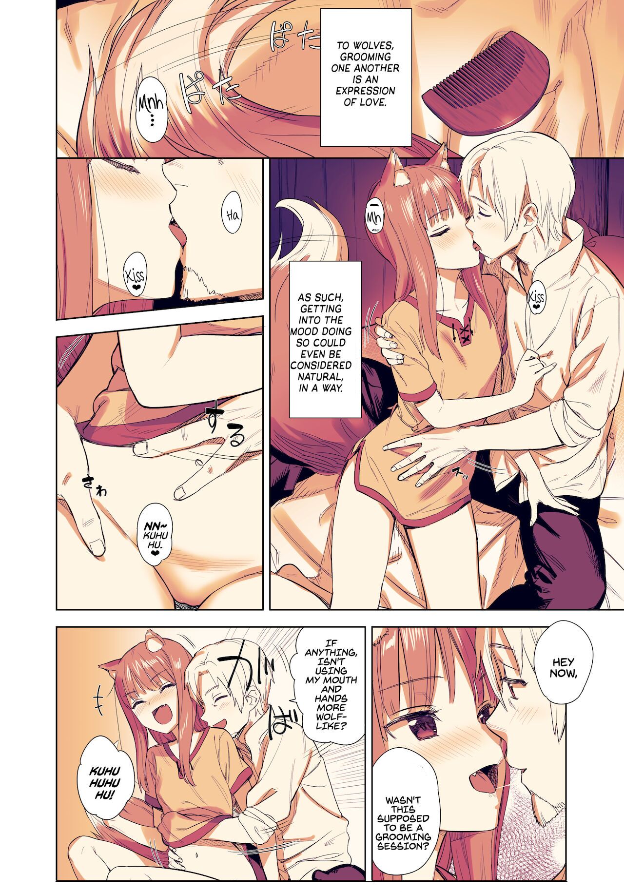 [Ajisaidenden (Kawakami Rokkaku, Takanashi Rei)] Wacchi to Shippori Kezukuroi Hon | Affectionate Grooming With Me (Spice and Wolf) [English] [Von] [Digital] image number 5