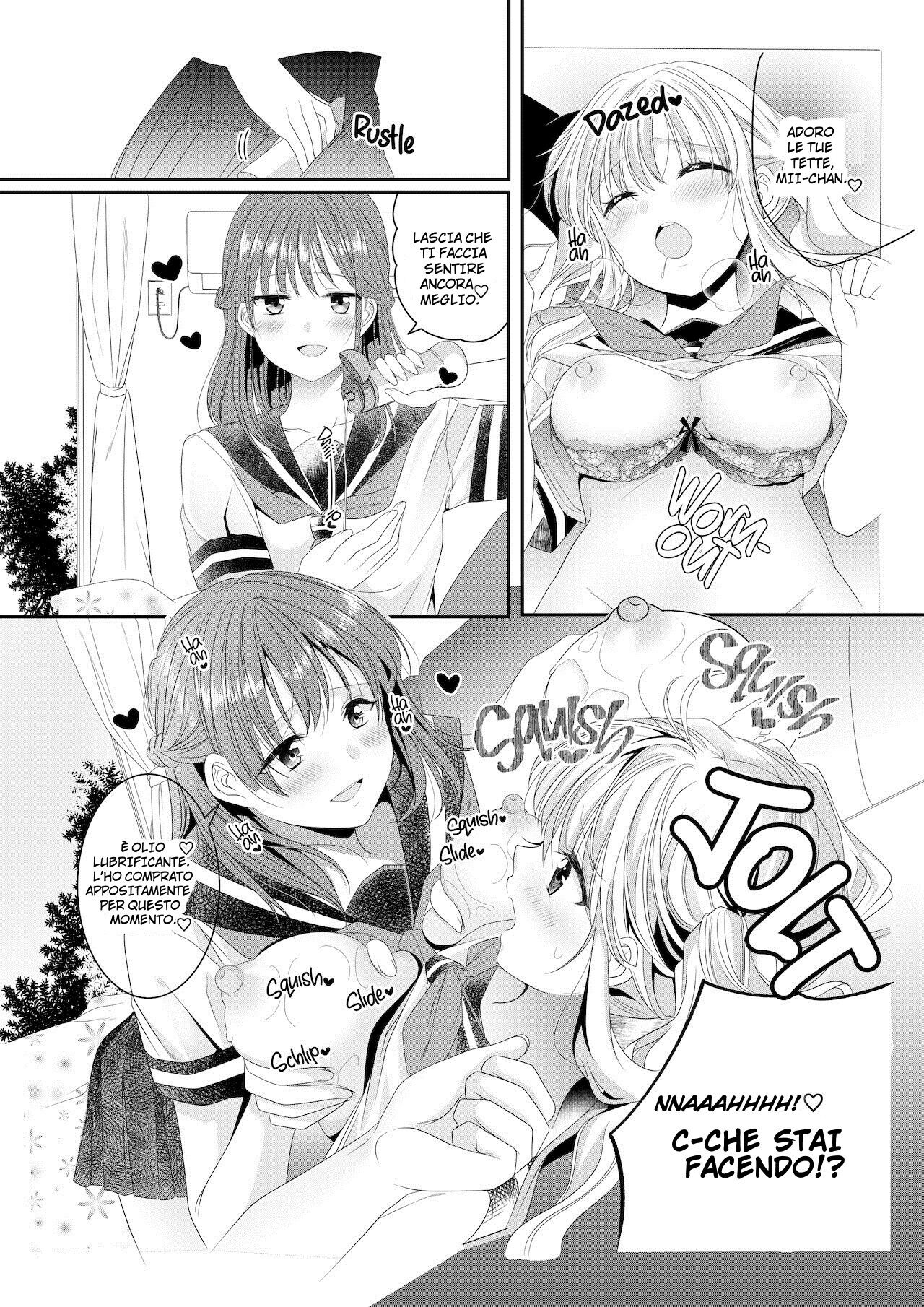 [No Such Agency (Sinogi Asa)] Osananajimi wa Nikushoku-kei!? Kyou kara Shinchousa Yuri-ple [Italian] [Hentai Fantasy] image number 11