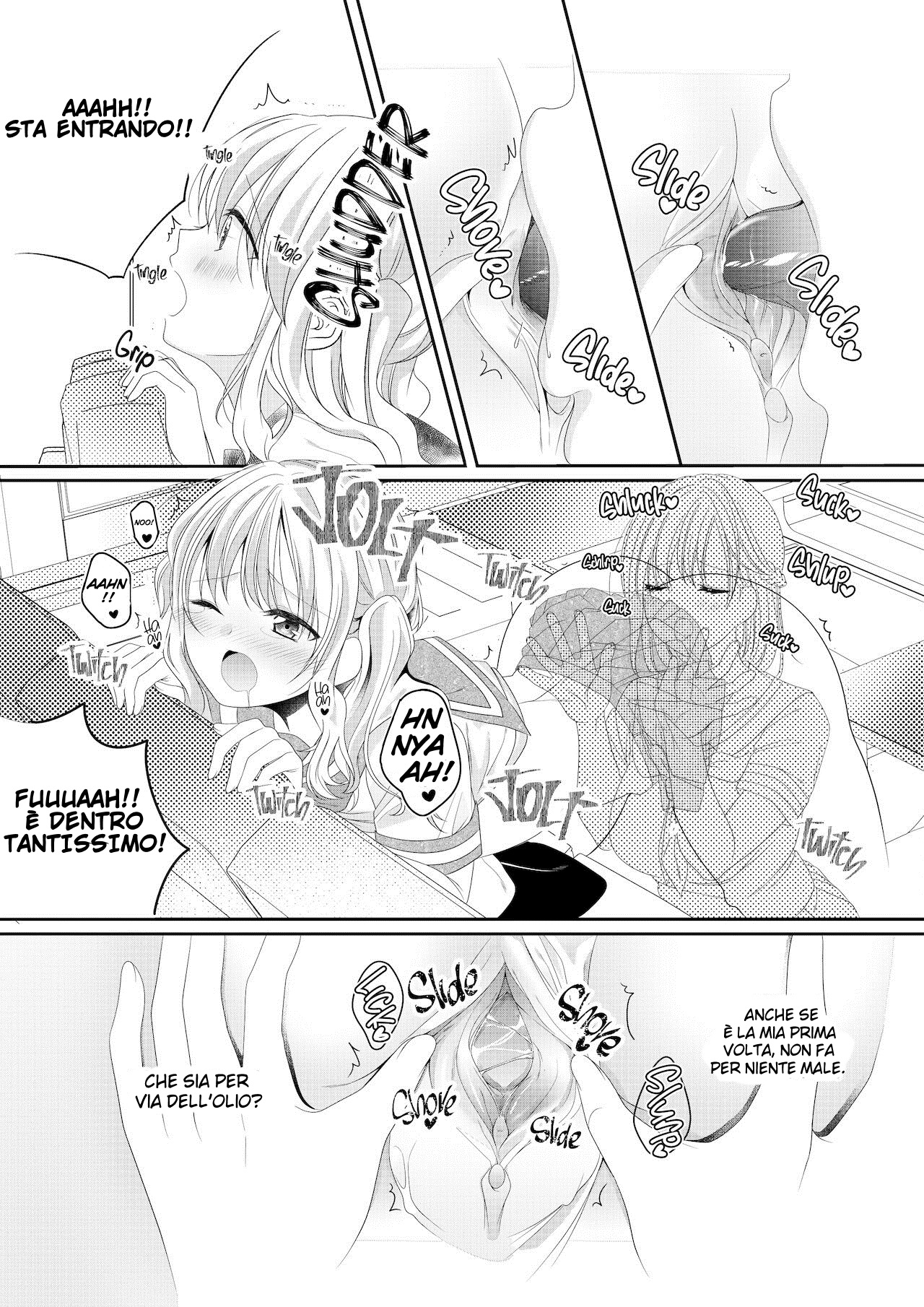 [No Such Agency (Sinogi Asa)] Osananajimi wa Nikushoku-kei!? Kyou kara Shinchousa Yuri-ple [Italian] [Hentai Fantasy] image number 16